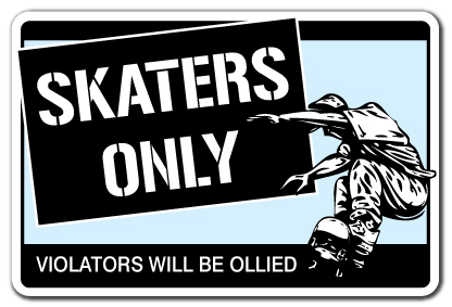 SKATERS ONLY Decal skateboard wheels trucks deck skating skateboarding ramp