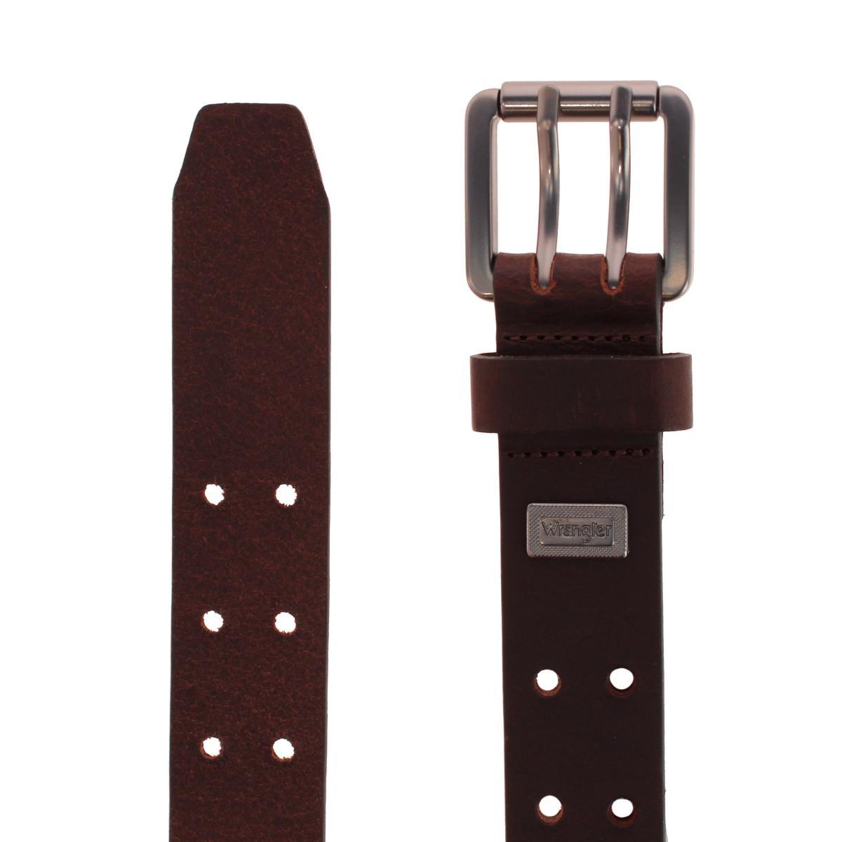 Wrangler Boy's Milled Buffalo Leather Double Hole Roller Buckle Belt - Picture 4 of 5