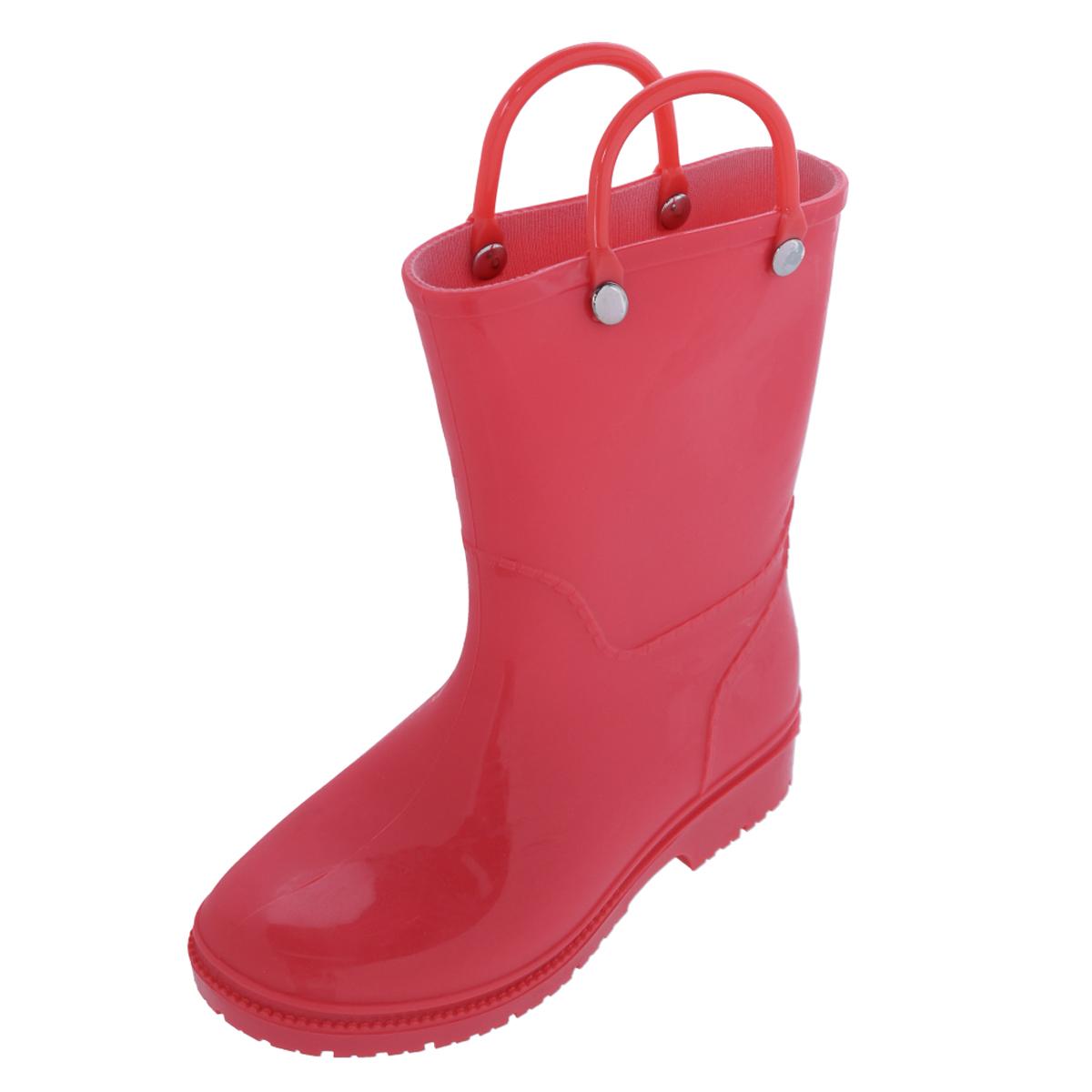 New CTM Kids' Solid Color Waterproof Rainboots with Handles - Picture 8 of 13