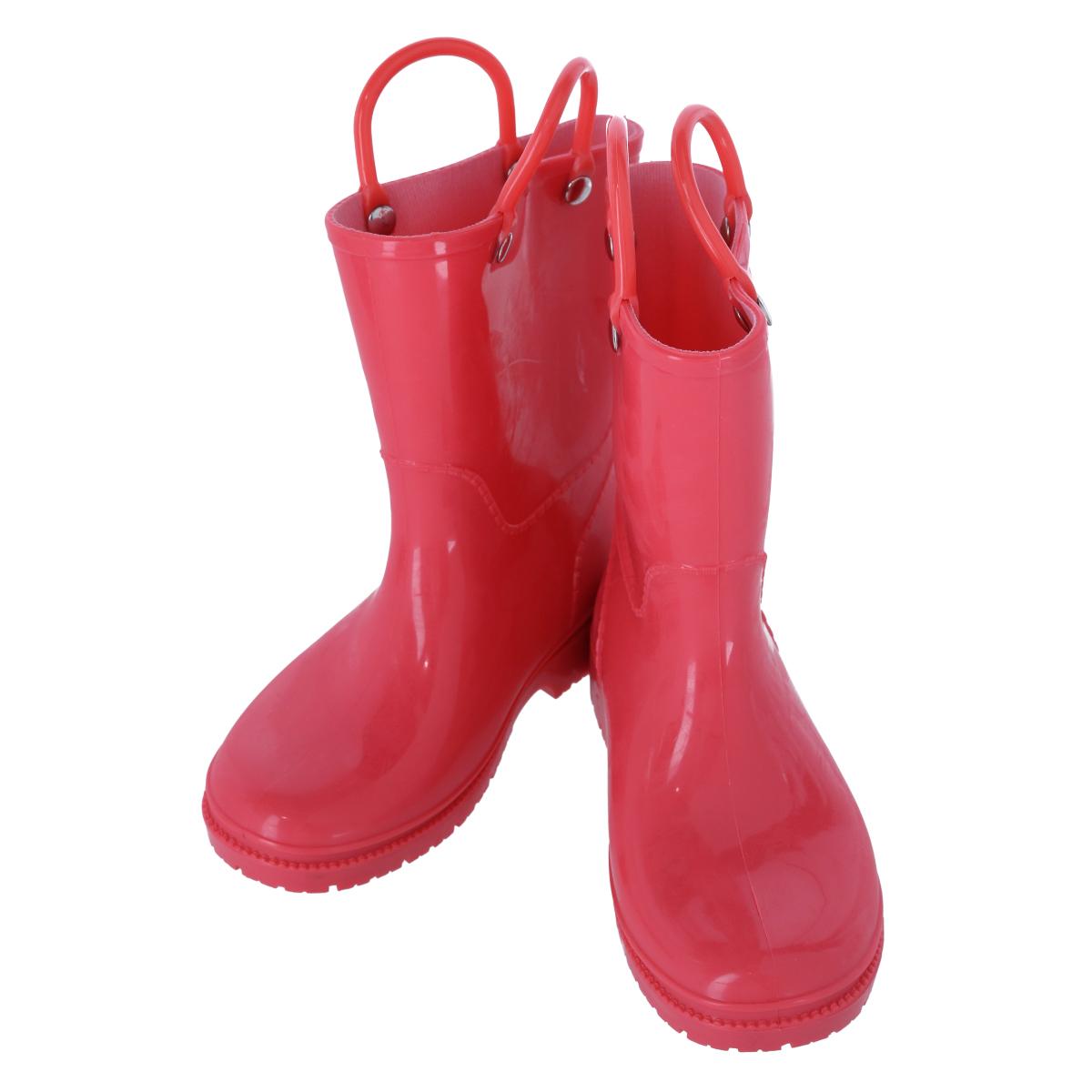 New CTM Kids' Solid Color Waterproof Rainboots with Handles - Picture 9 of 13