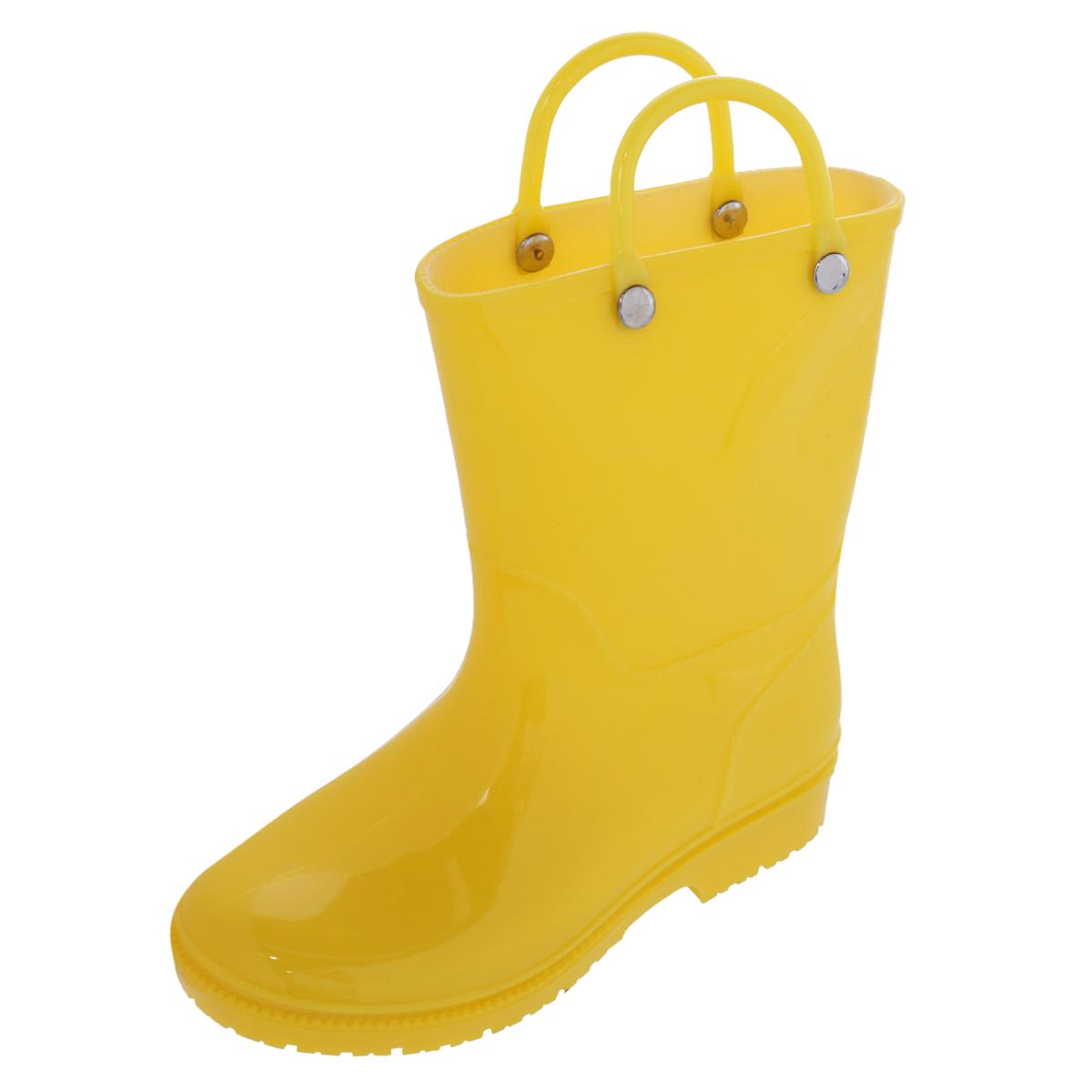 New CTM Kids' Solid Color Waterproof Rainboots with Handles - Picture 11 of 13