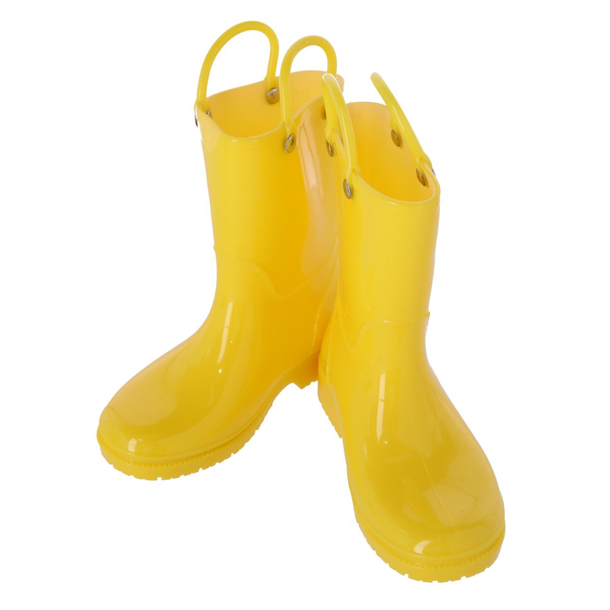 New CTM Kids' Solid Color Waterproof Rainboots with Handles - Picture 12 of 13