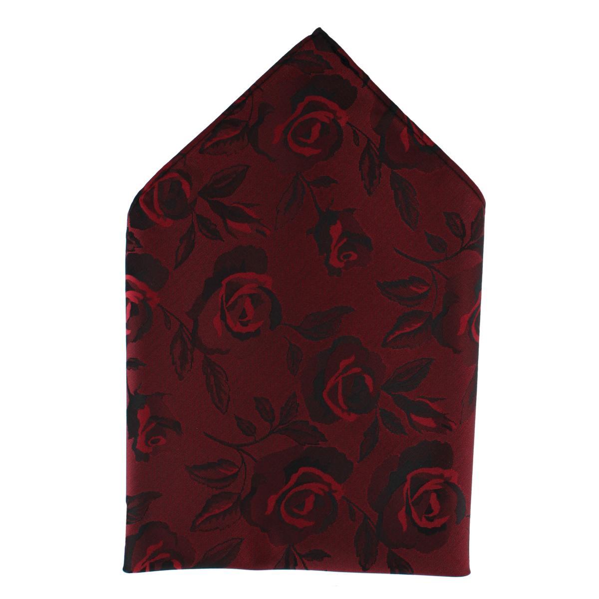 Ascentix Rose Print Tone on Tone Pocket Square – Red one size Ascentix Rose Print Tone on Tone Pocket Square – Red one size
