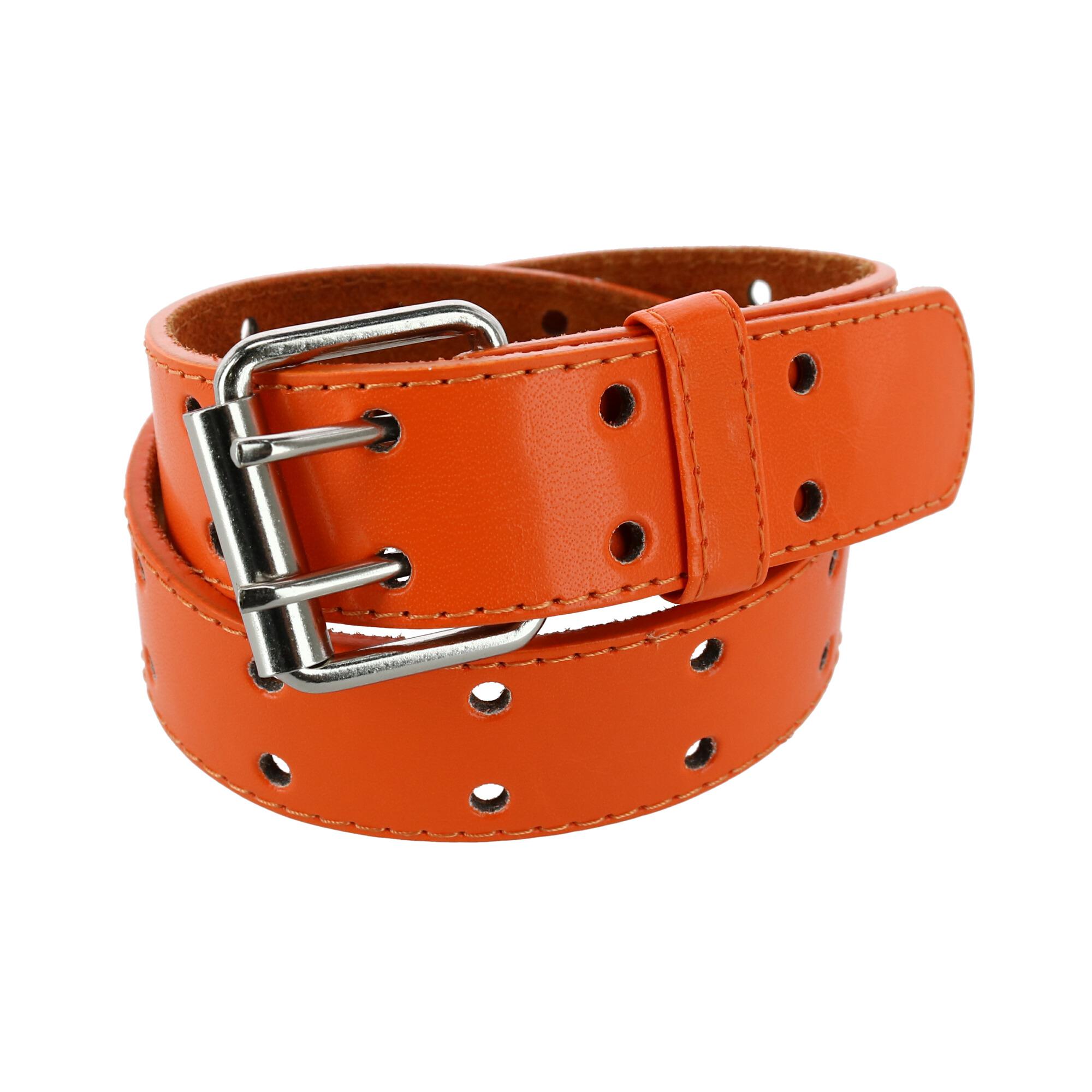 Pack of 2 Colors CTM Kids Leather Two Hole Jean Belt