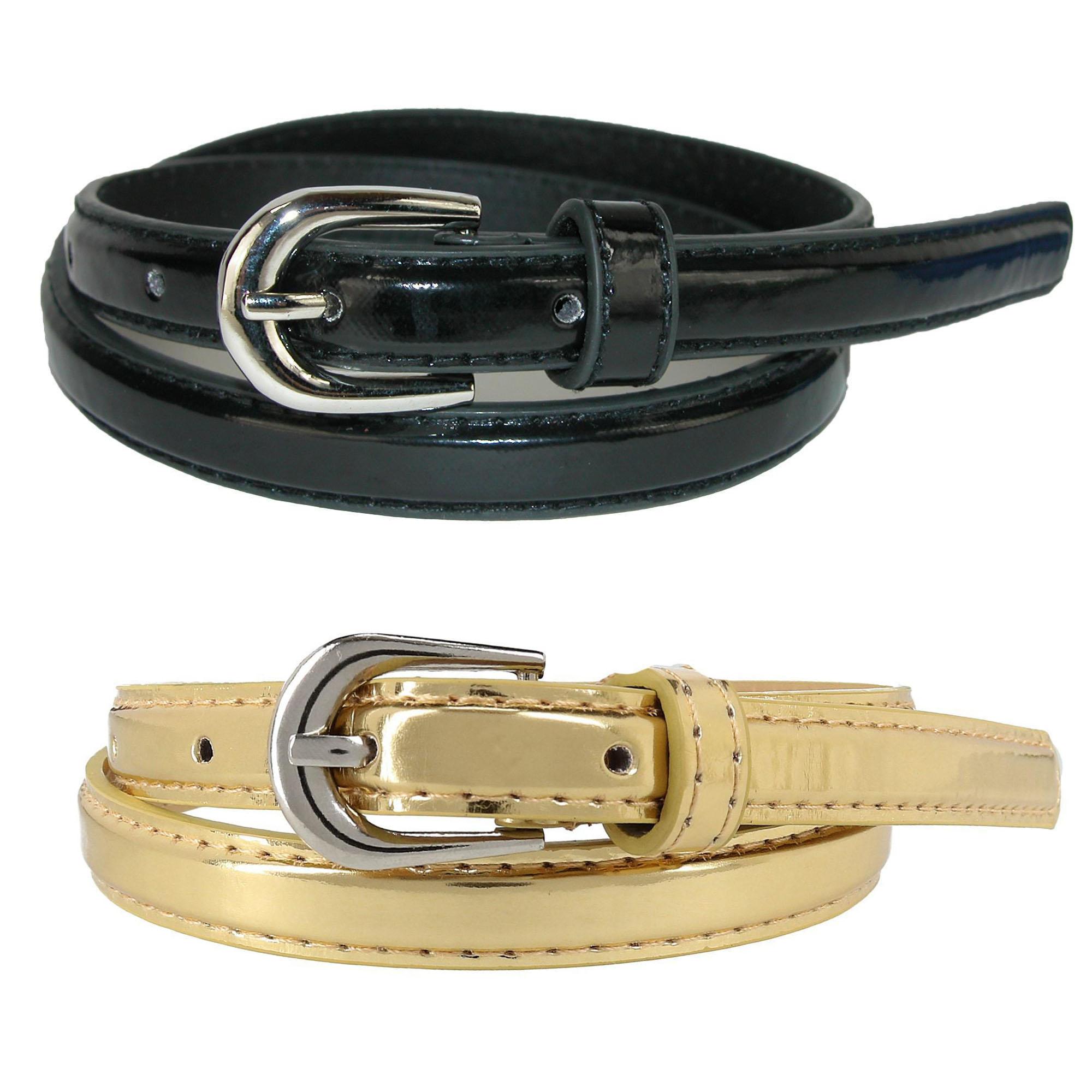CTM Kid's Skinny Dress Belt (Pack of 2 Colors) - Picture 9 of 14