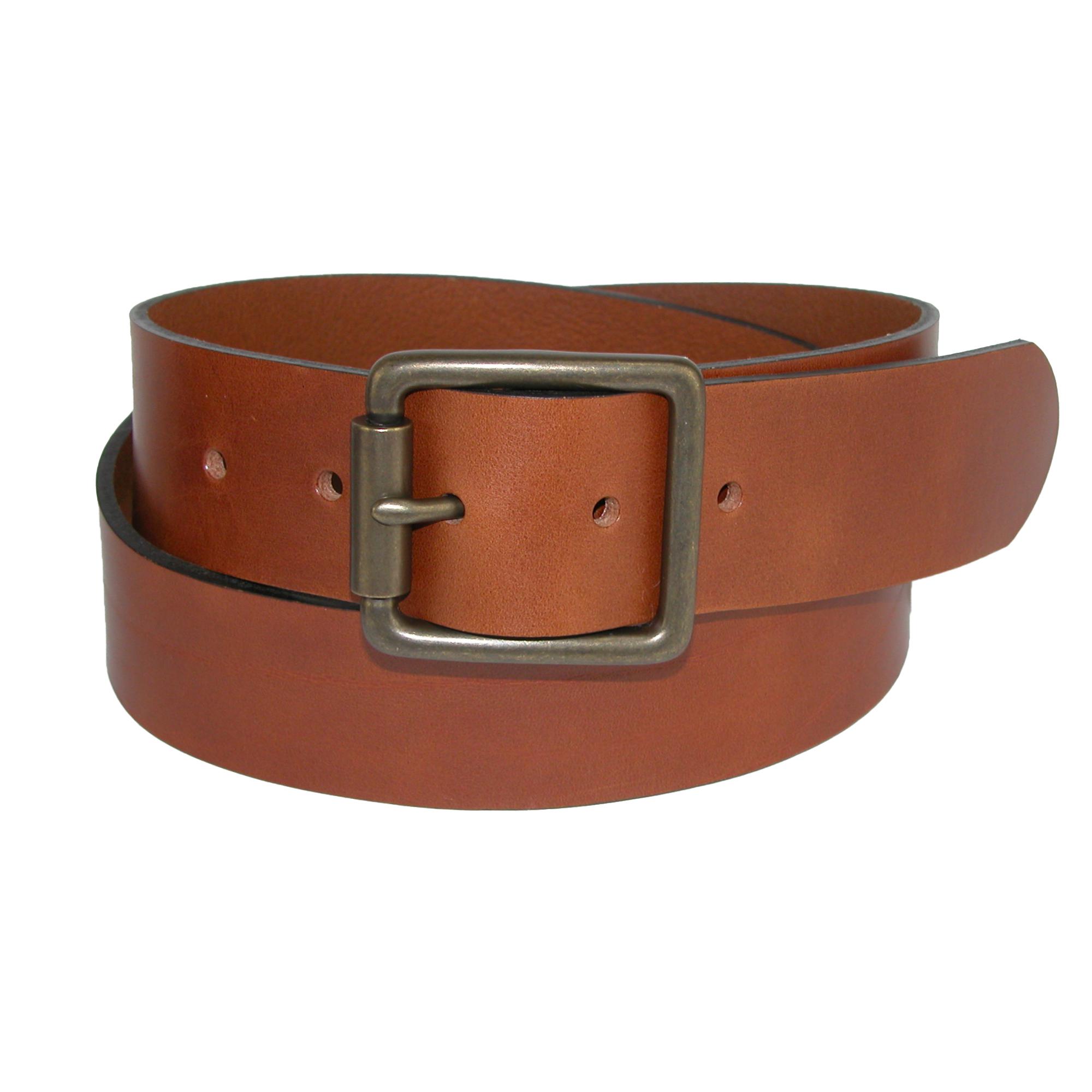 The British Belt Company Men's Ravens Italian Leather Center Bar Belt