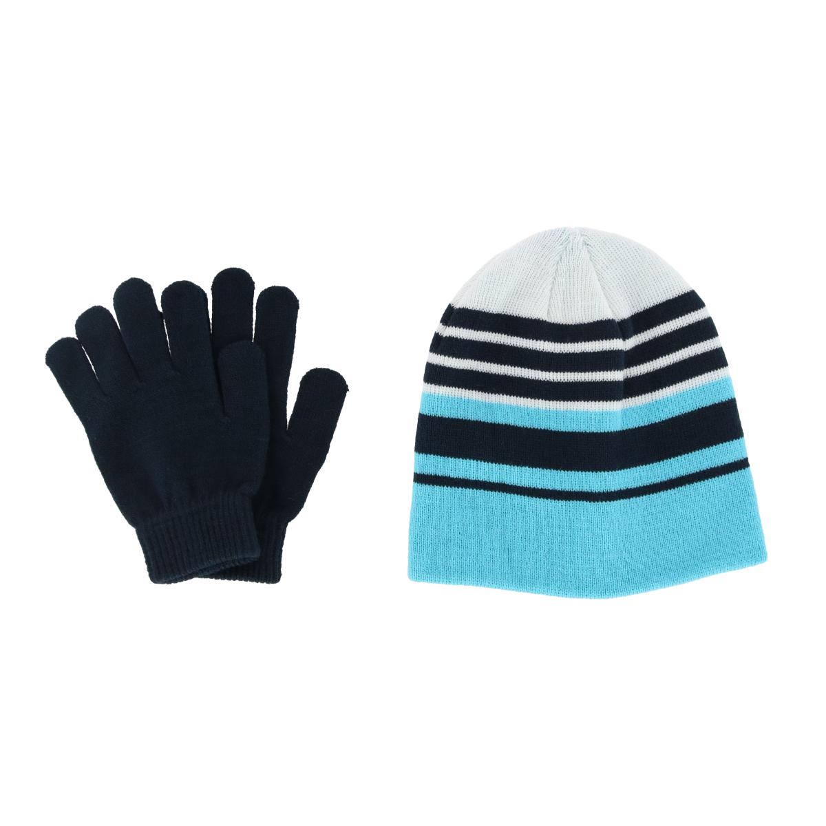 Grand Sierra Girl's 7-16 Striped 2-Piece Winter Beanie and Glove Set - Picture 5 of 7