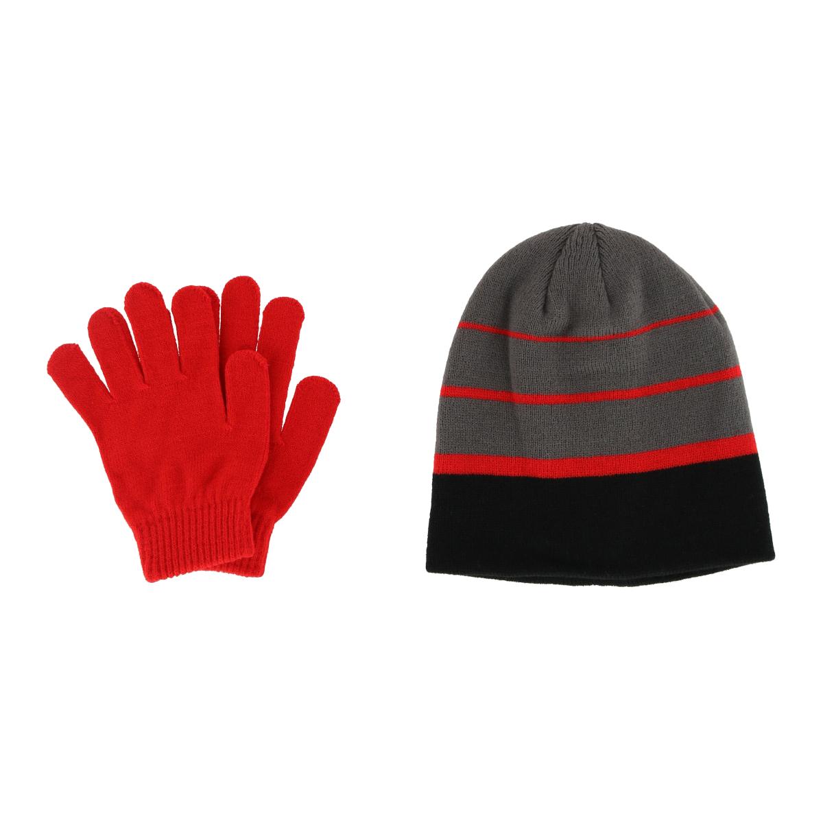 Grand Sierra Kids' 8-12 Striped 2-Piece Winter Beanie and Glove Set - Picture 11 of 13