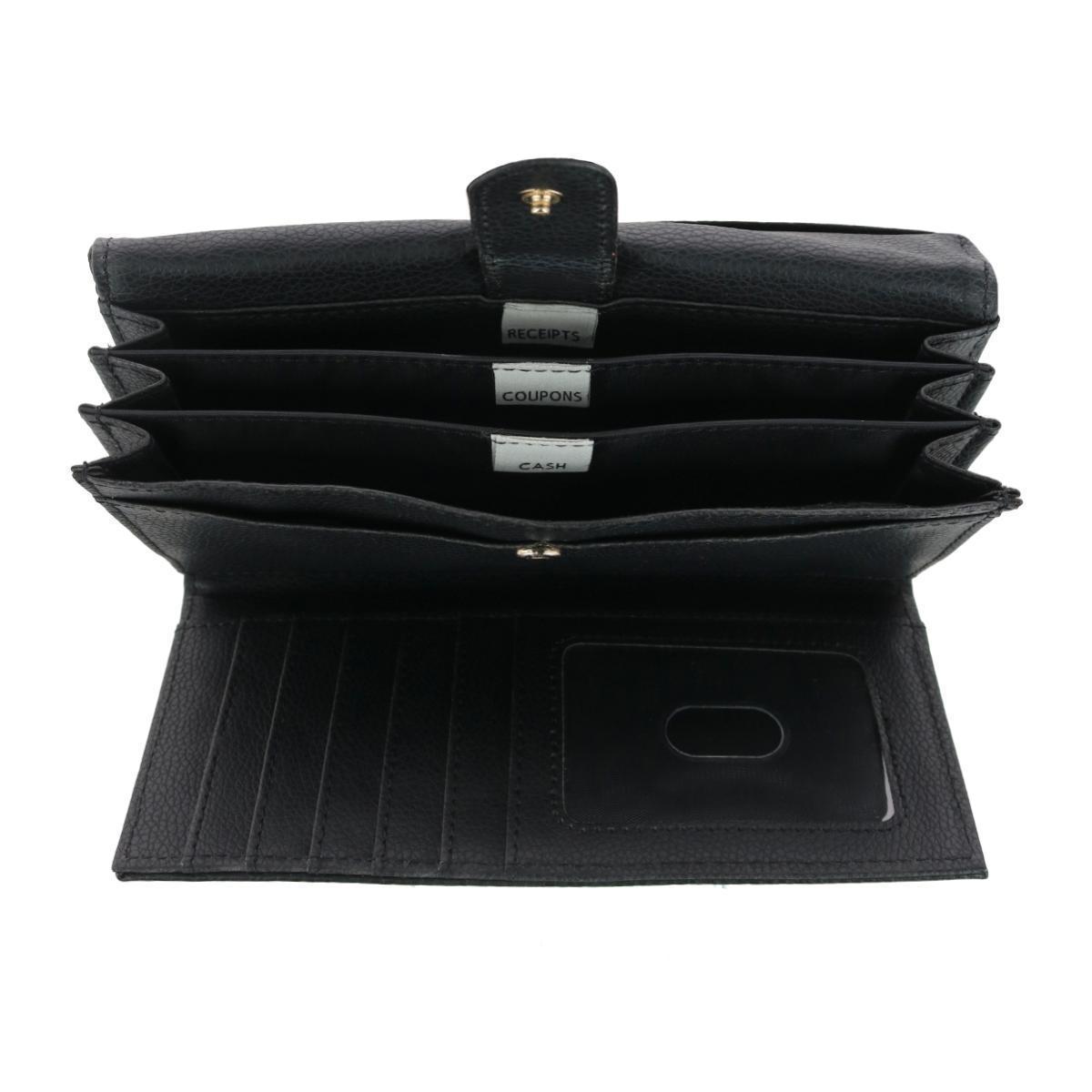 Buxton Women's Solid Colored Vegan Leather Bianca Clutch Wallet - Picture 4 of 25