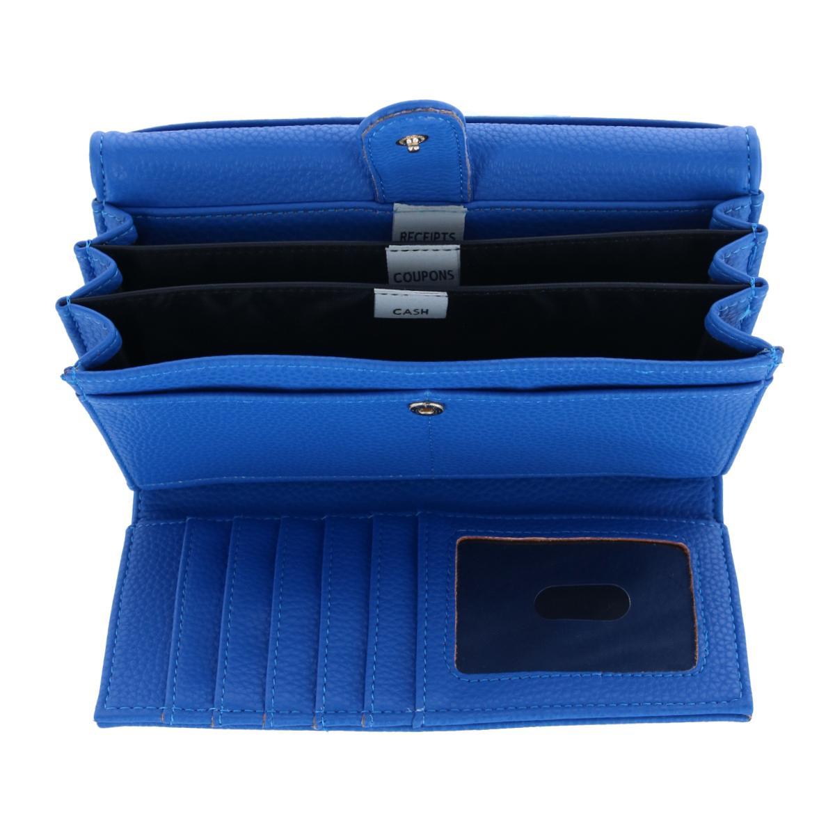Buxton Women's Solid Colored Vegan Leather Bianca Clutch Wallet - Picture 8 of 25