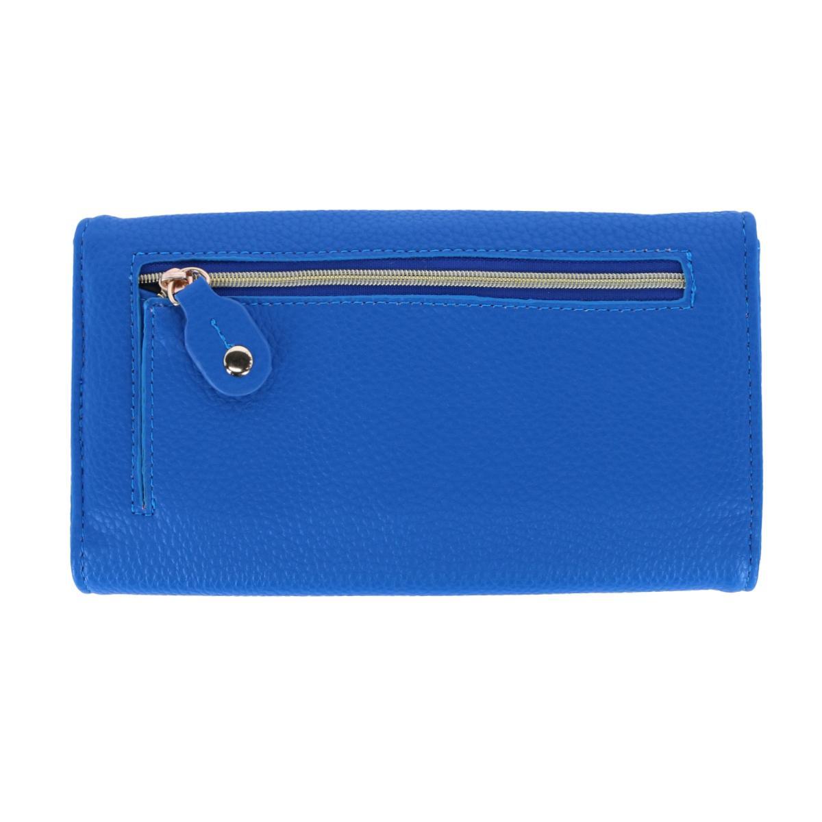 Buxton Women's Solid Colored Vegan Leather Bianca Clutch Wallet - Picture 9 of 25