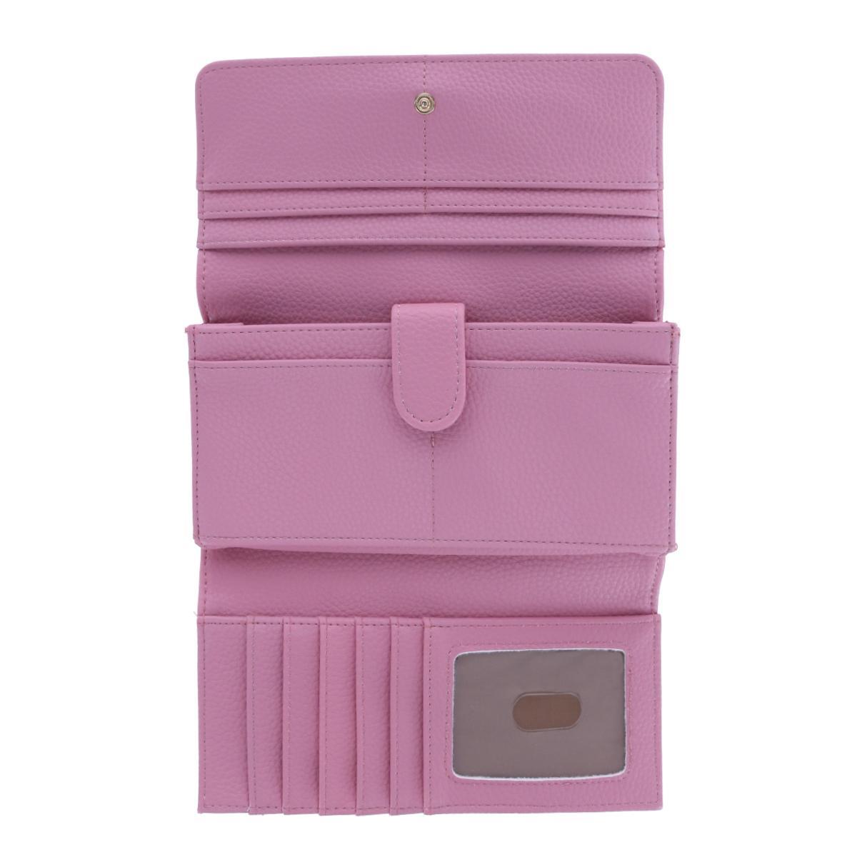 Buxton Women's Solid Colored Vegan Leather Bianca Clutch Wallet - Picture 11 of 25