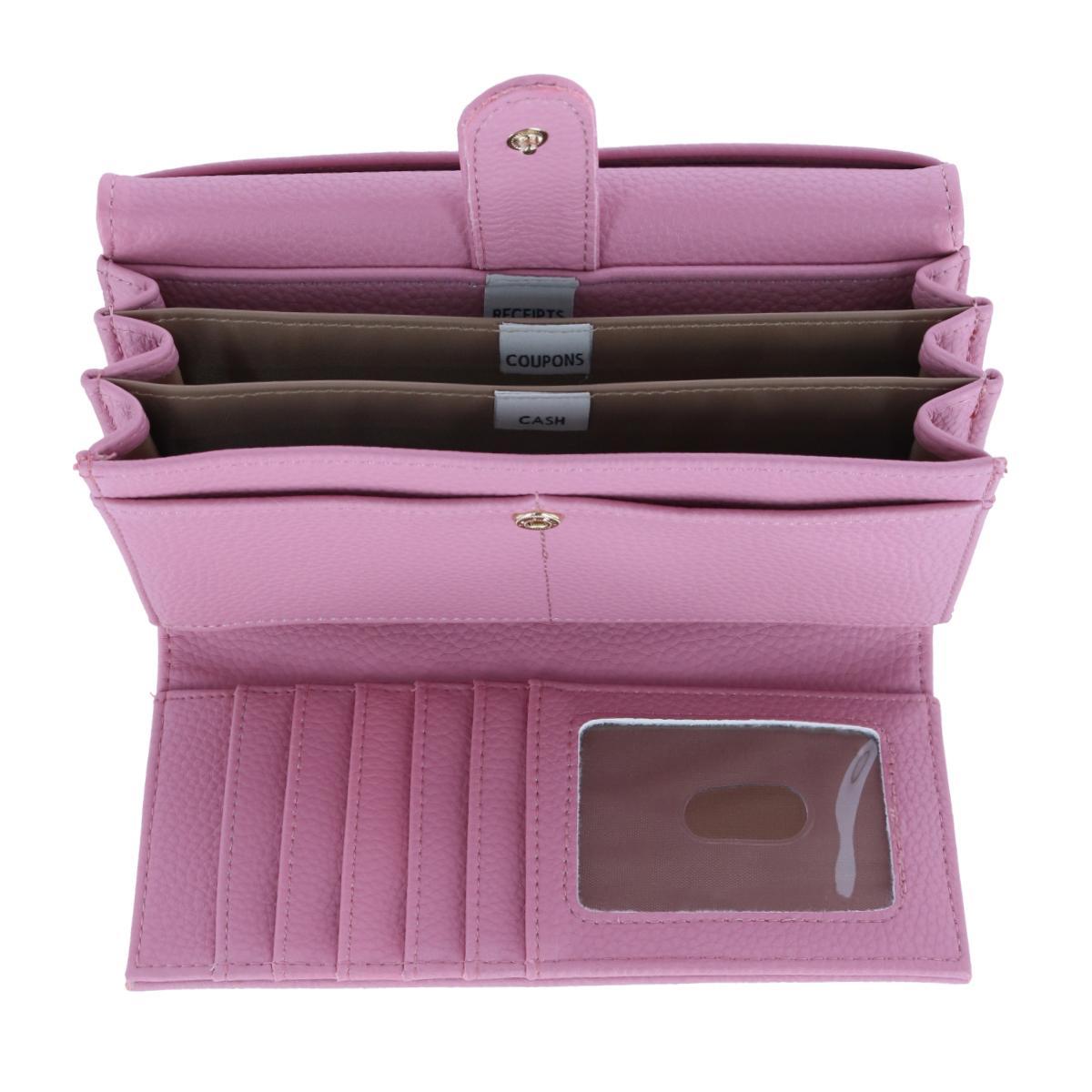 Buxton Women's Solid Colored Vegan Leather Bianca Clutch Wallet - Picture 12 of 25