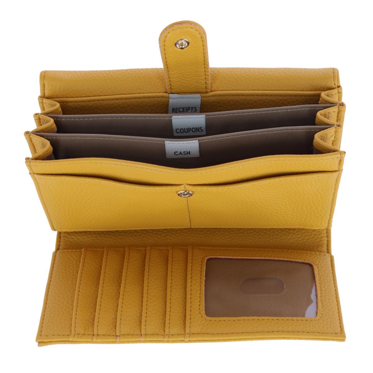 Buxton Women's Solid Colored Vegan Leather Bianca Clutch Wallet - Picture 16 of 25