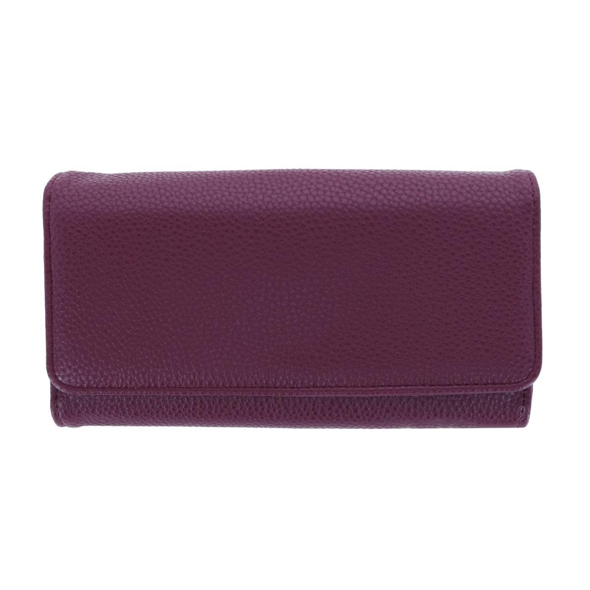 Buxton Women's Solid Colored Vegan Leather Bianca Clutch Wallet - Picture 18 of 25