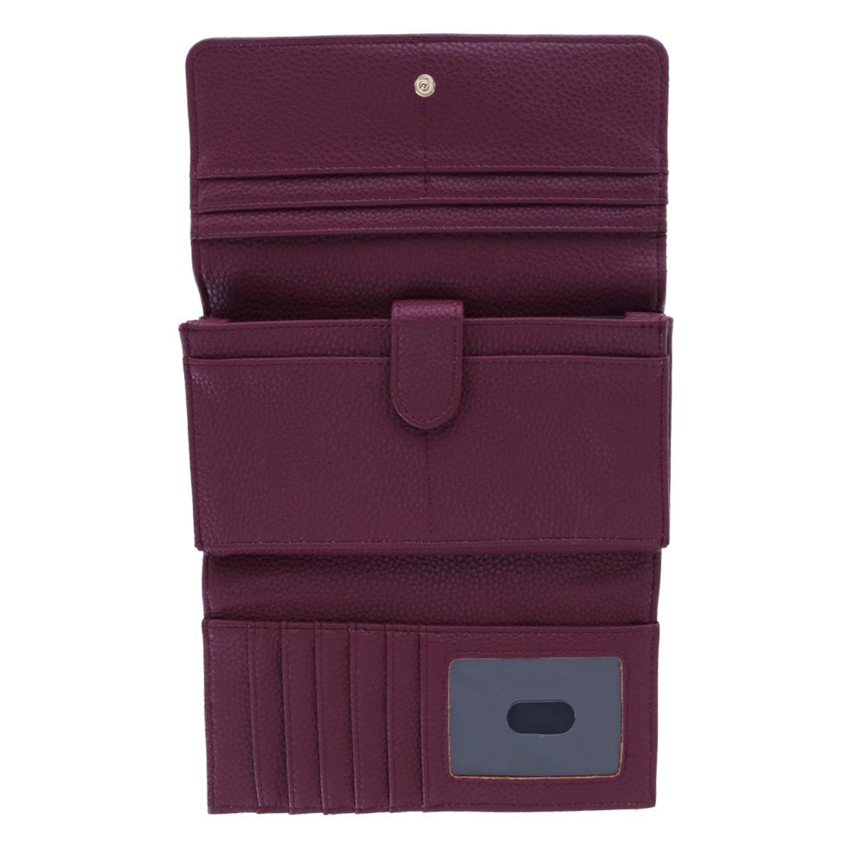Buxton Women's Solid Colored Vegan Leather Bianca Clutch Wallet - Picture 19 of 25