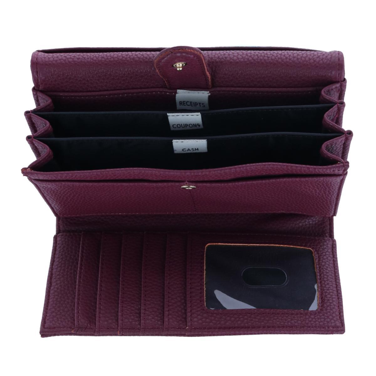 Buxton Women's Solid Colored Vegan Leather Bianca Clutch Wallet - Picture 20 of 25