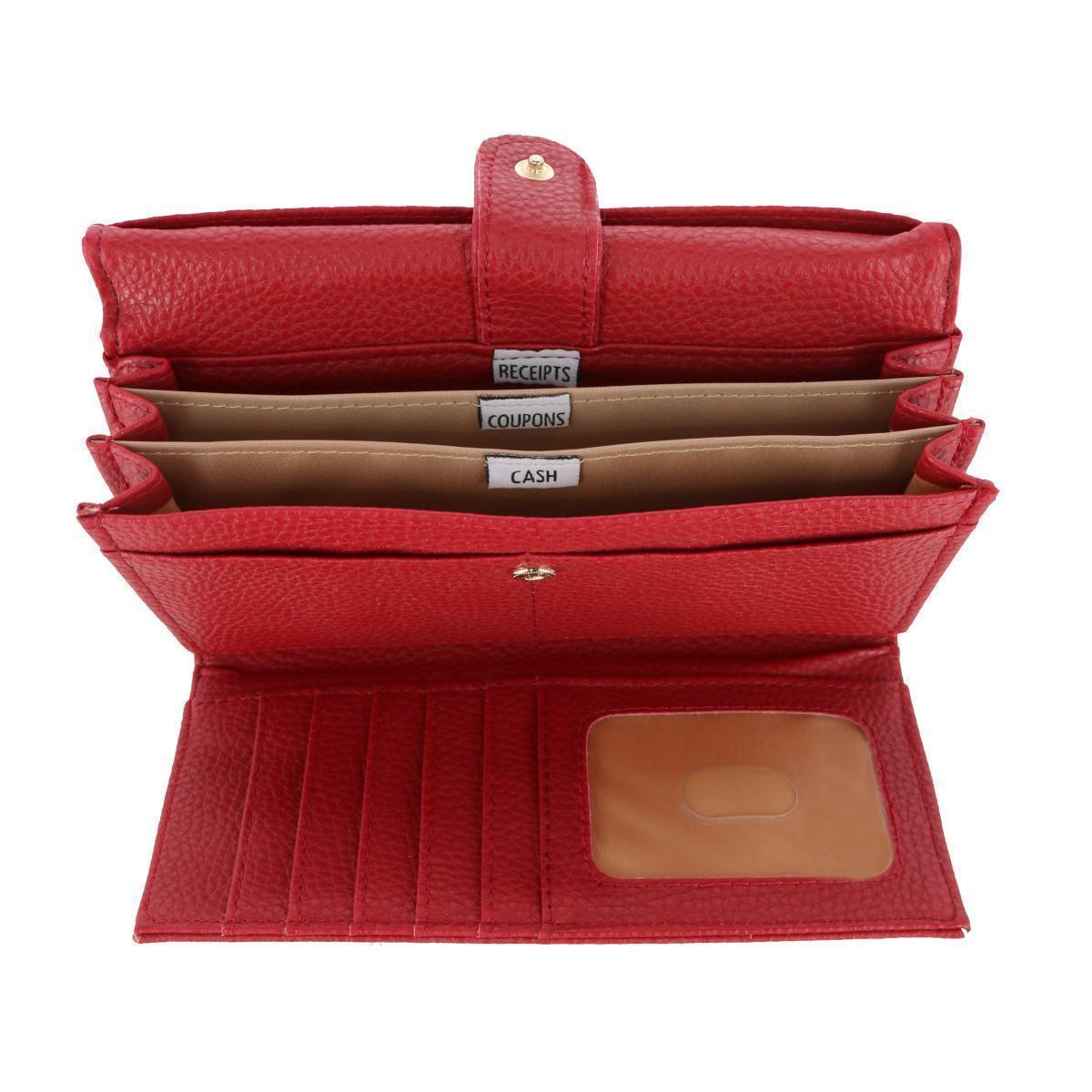 Buxton Women's Solid Colored Vegan Leather Bianca Clutch Wallet - Picture 24 of 25