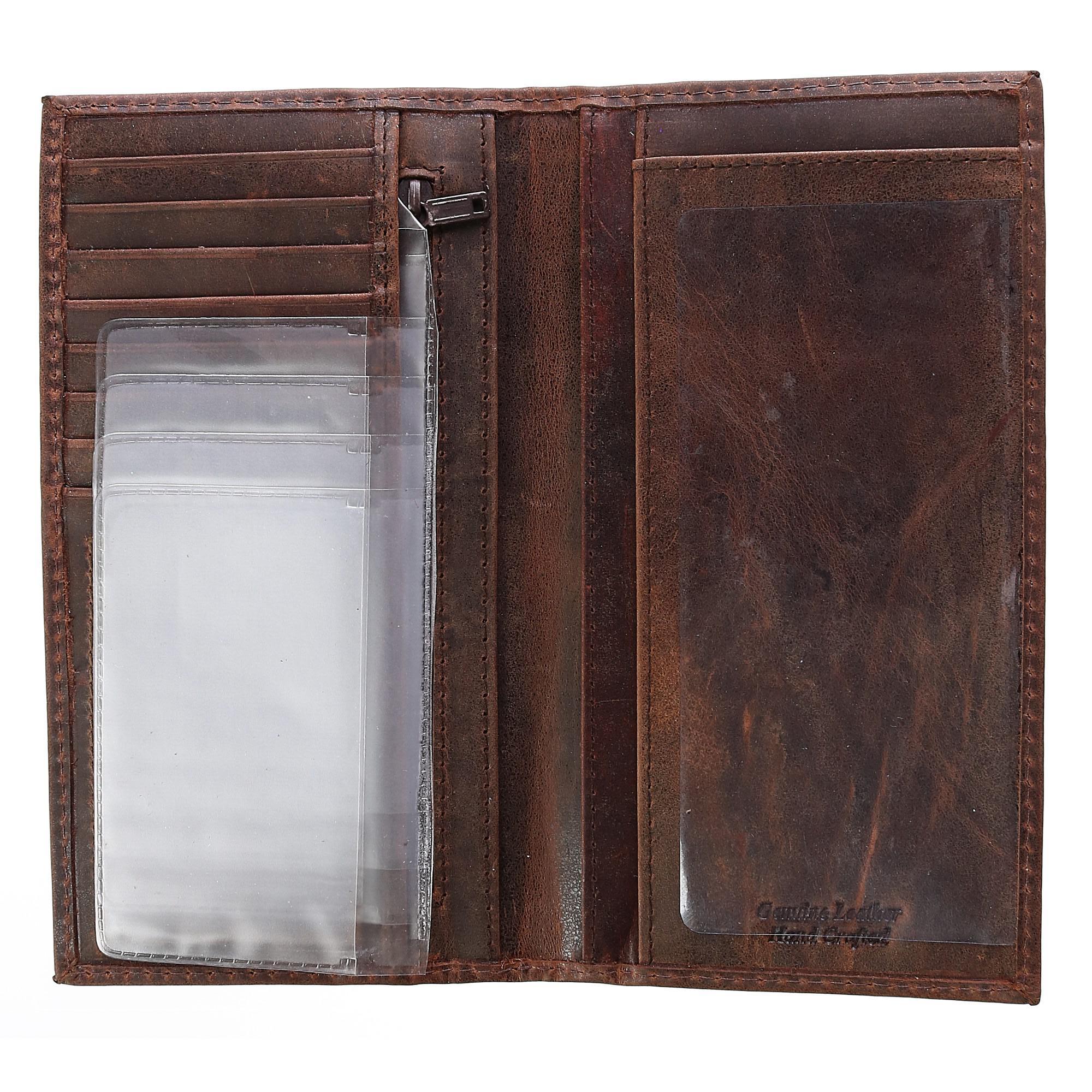 CTM Leather RFID Checkbook Cover with Card Slots and ID