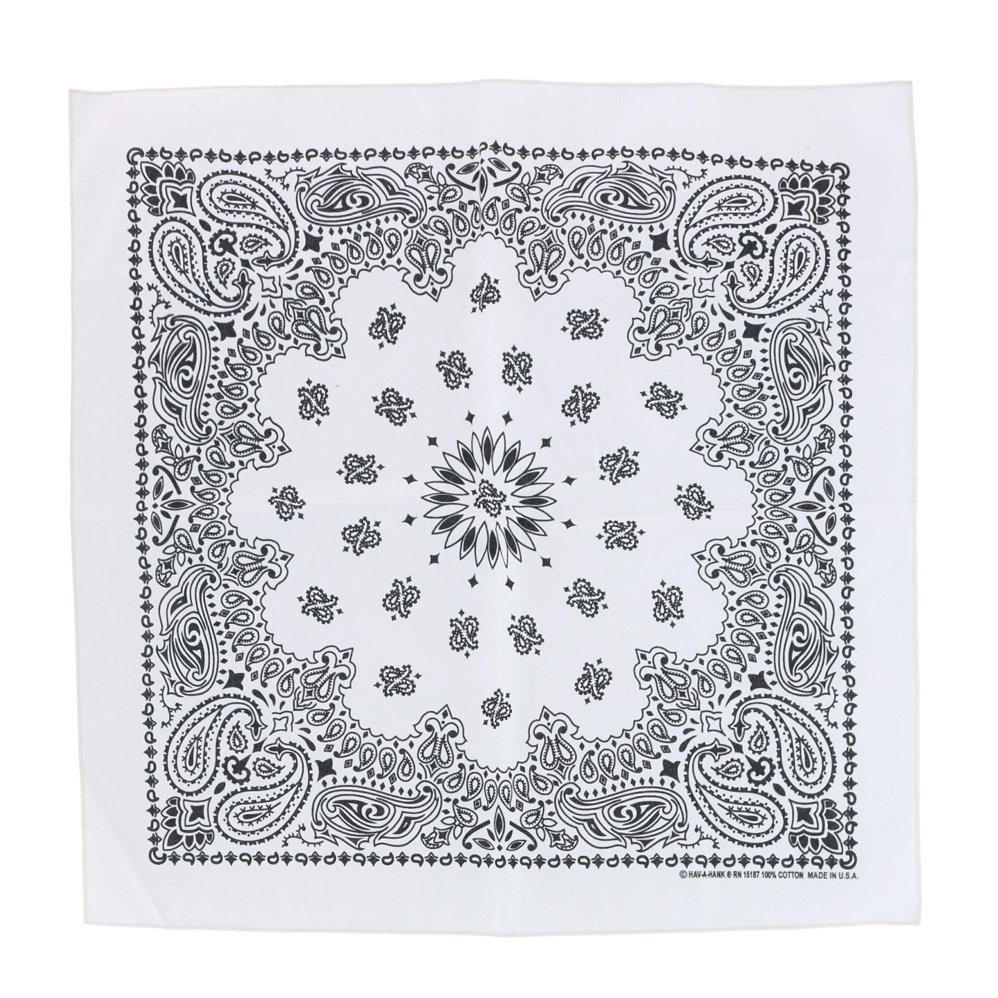 CTM Cotton Contemporary Paisley Print Bandana - Natural one size
