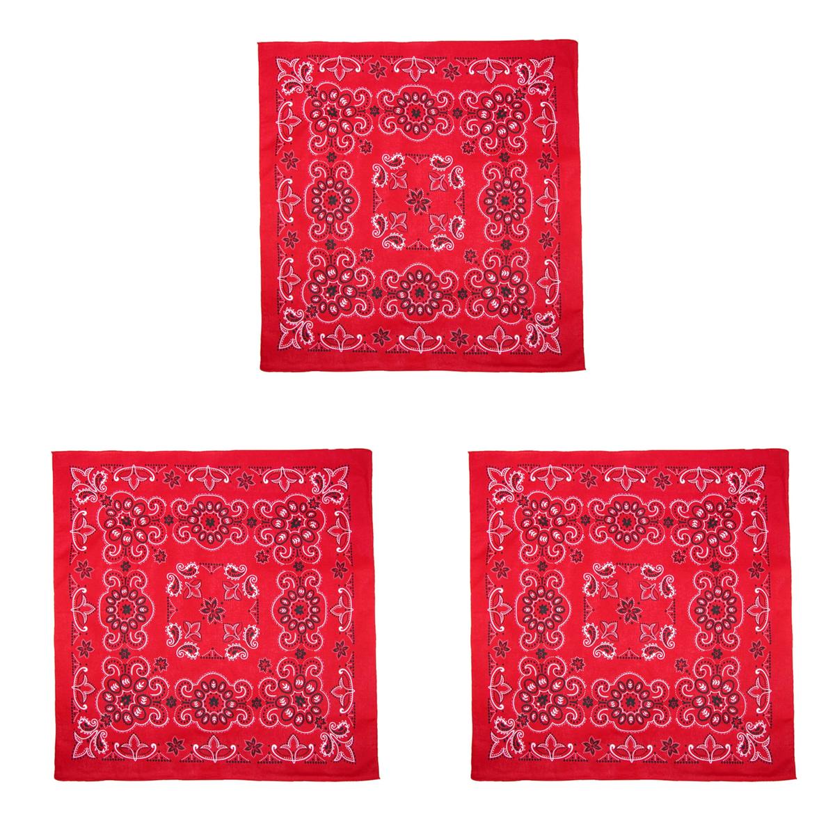 CTM Cotton Giant-Danna Large Bandanas (Pack of 3) - Red one size