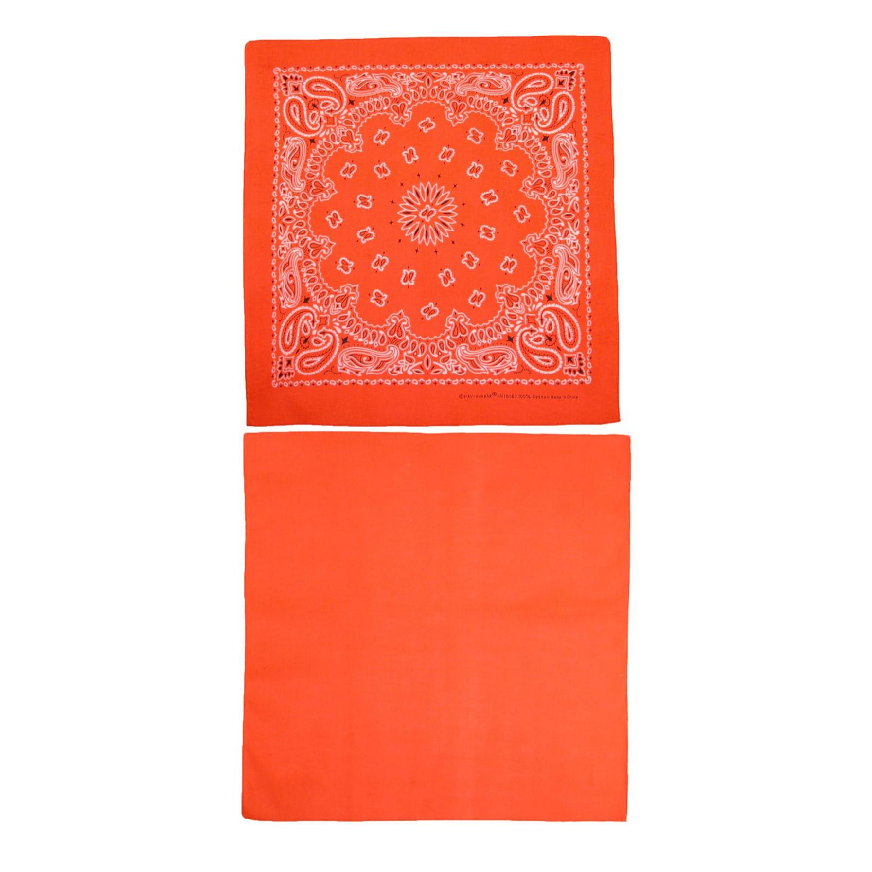CTM Cotton Solid and Paisley Print Neon Bandana Kit (Pack of 2) - Neon