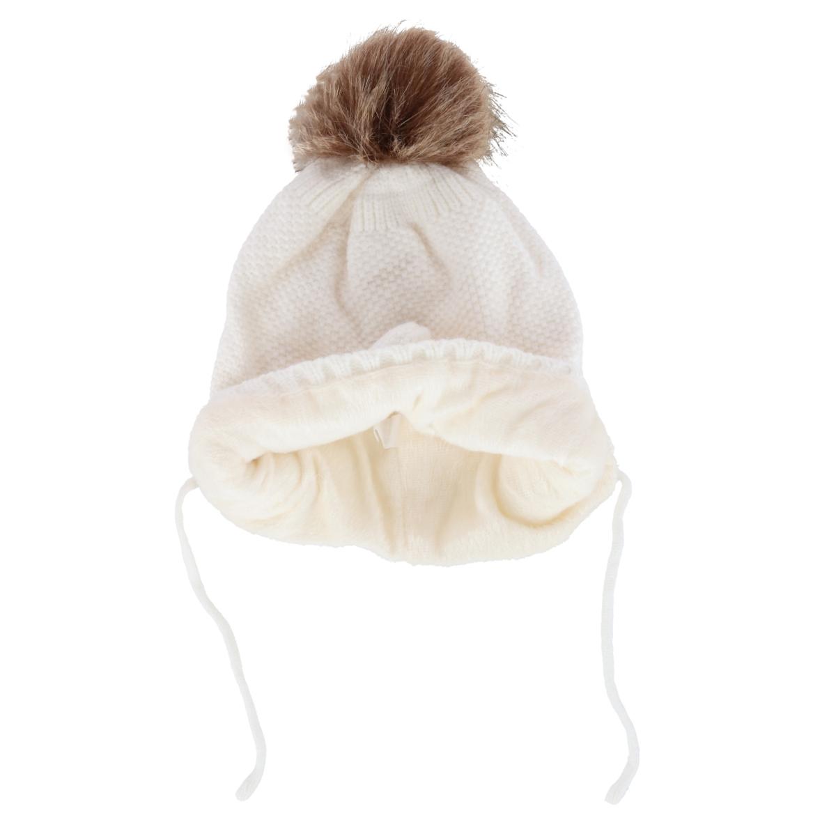 CTM Girl's One Size Fits Most Knit Winter Beanie with Pom Bow and Ear Flaps - Picture 12 of 13
