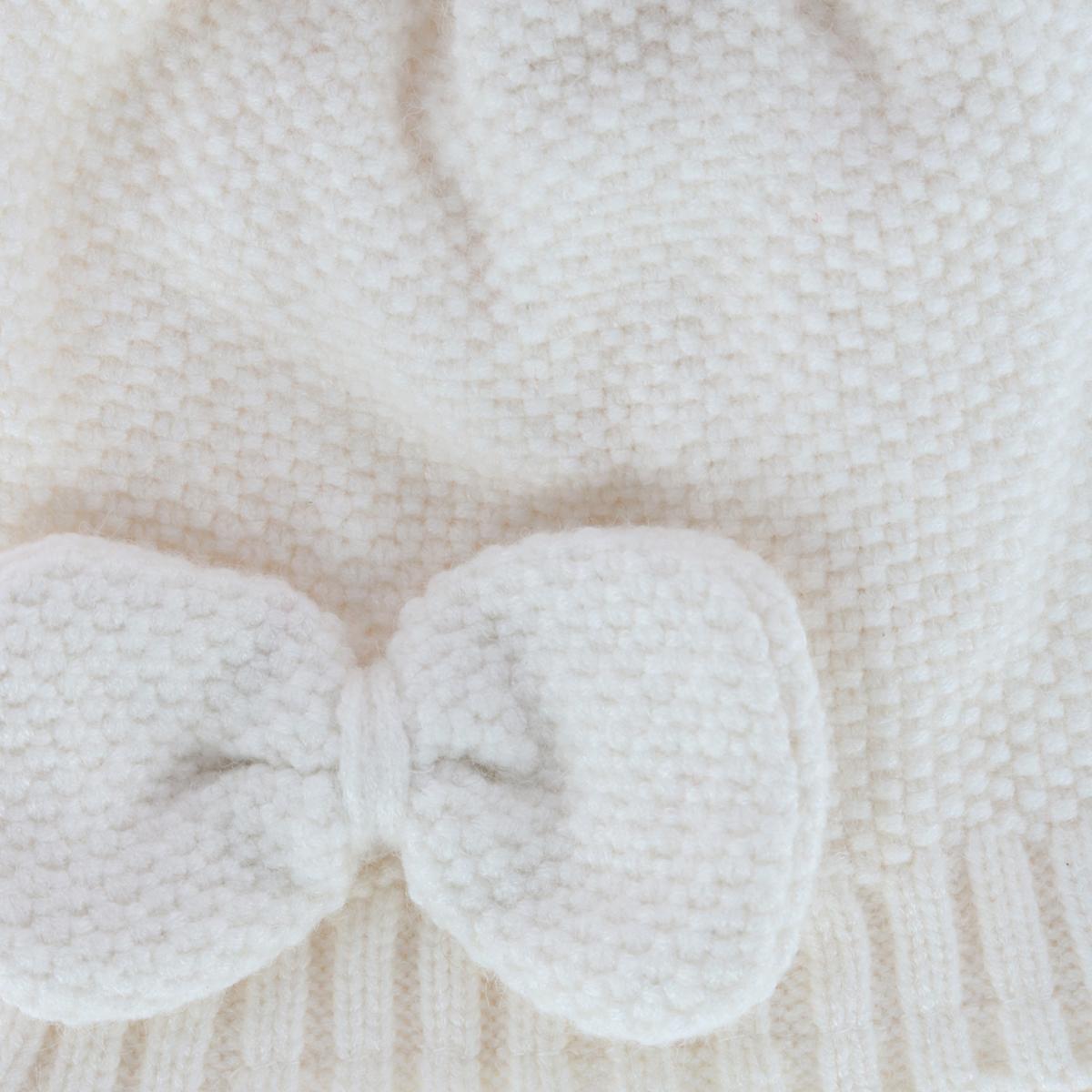CTM Girl's One Size Fits Most Knit Winter Beanie with Pom Bow and Ear Flaps - Picture 13 of 13