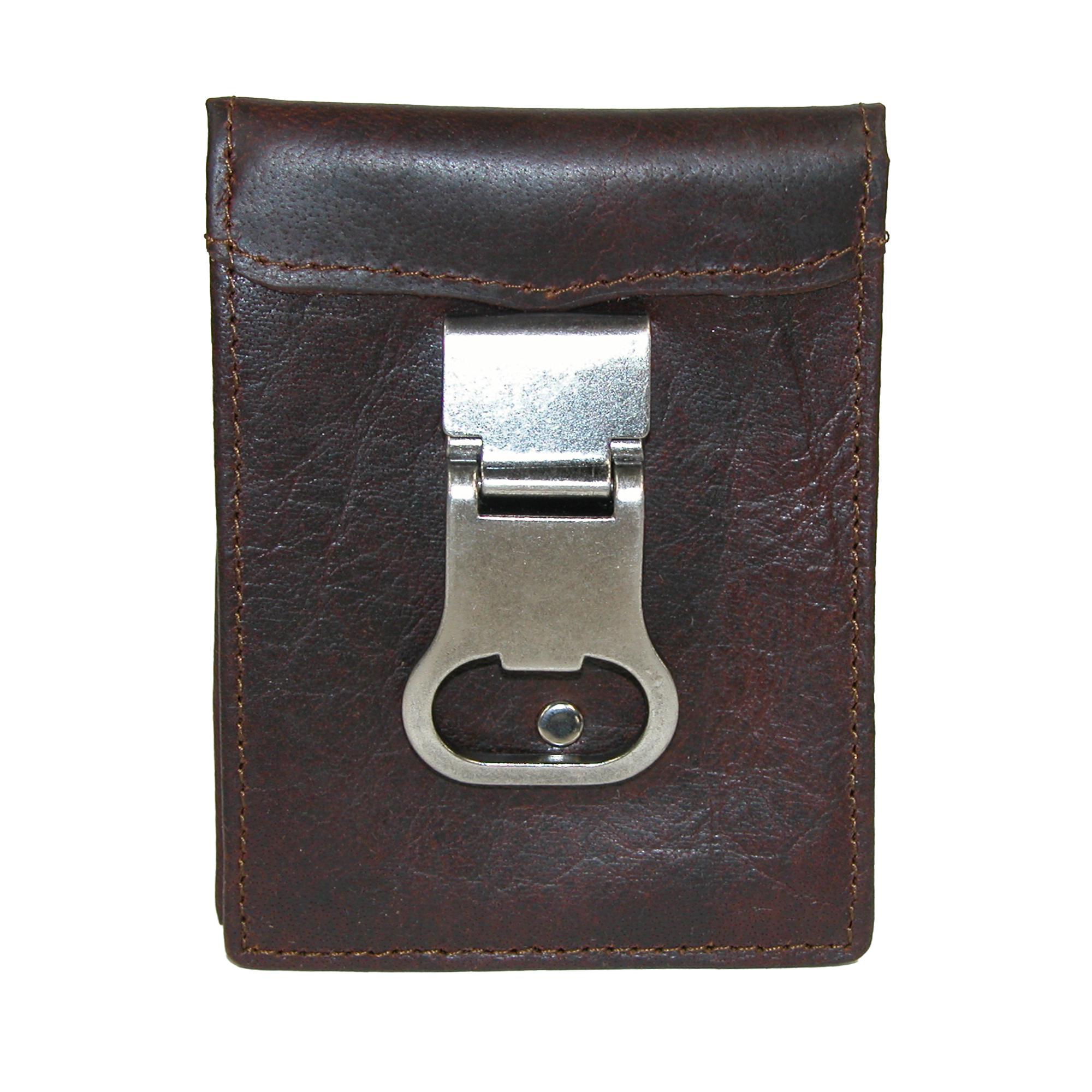 3 D Belt Company Men's Leather Basic Bifold Wallet with Bottle Opener Money Clip