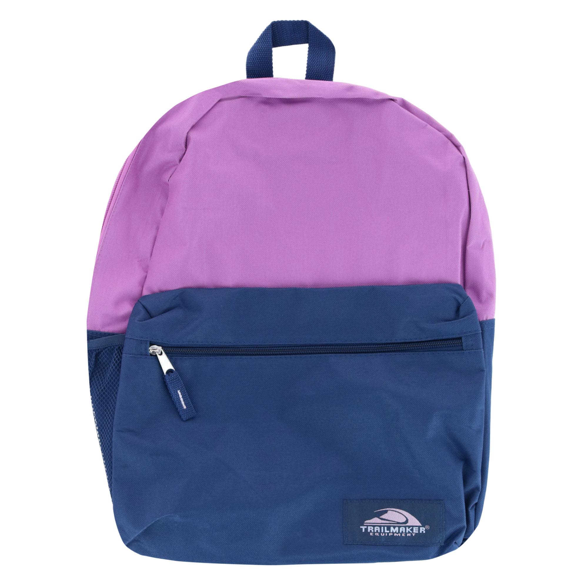 Trailmaker Girl's Trailmaker 18-Inch Two-Tone Backpack with Front