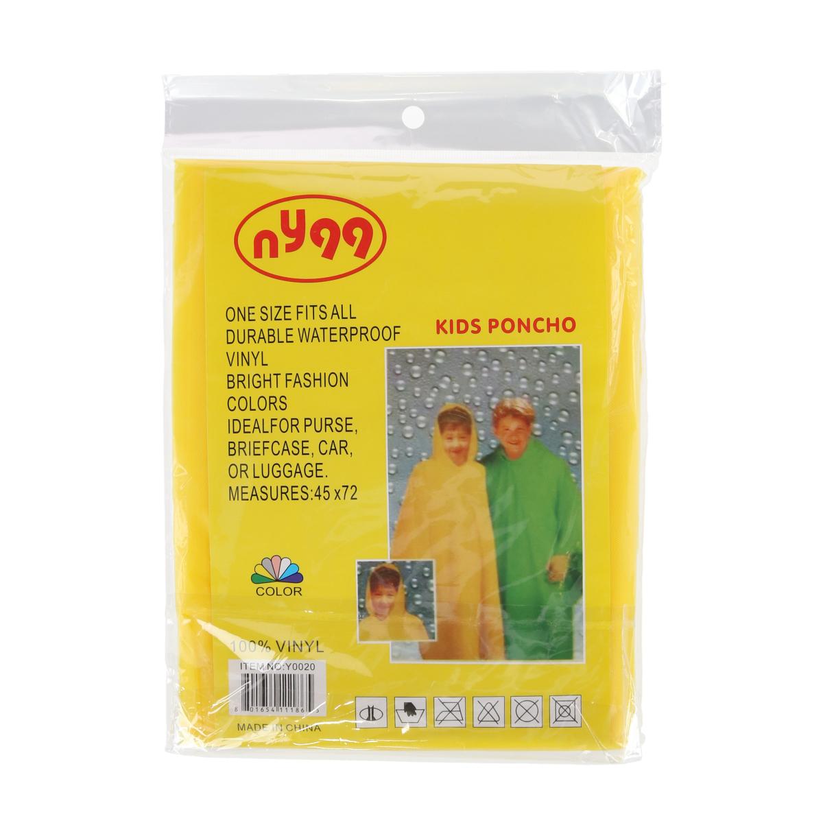 CTM Kids' Vinyl One Size Fits Most Waterproof Rain Poncho - Picture 6 of 7