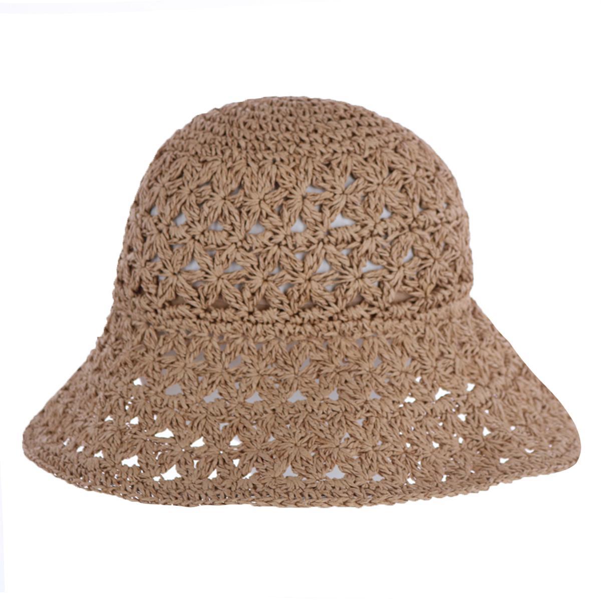 CTM Women's Straw Braided Bucket Hat -