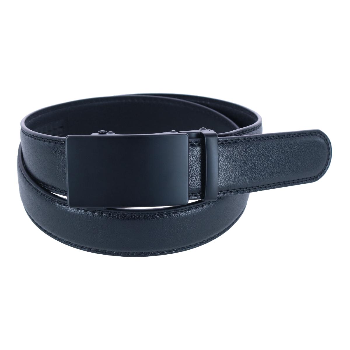 CTM Herren Sleek Leder Verstellbar Ratsche Gürtel - Bild 3 von 10