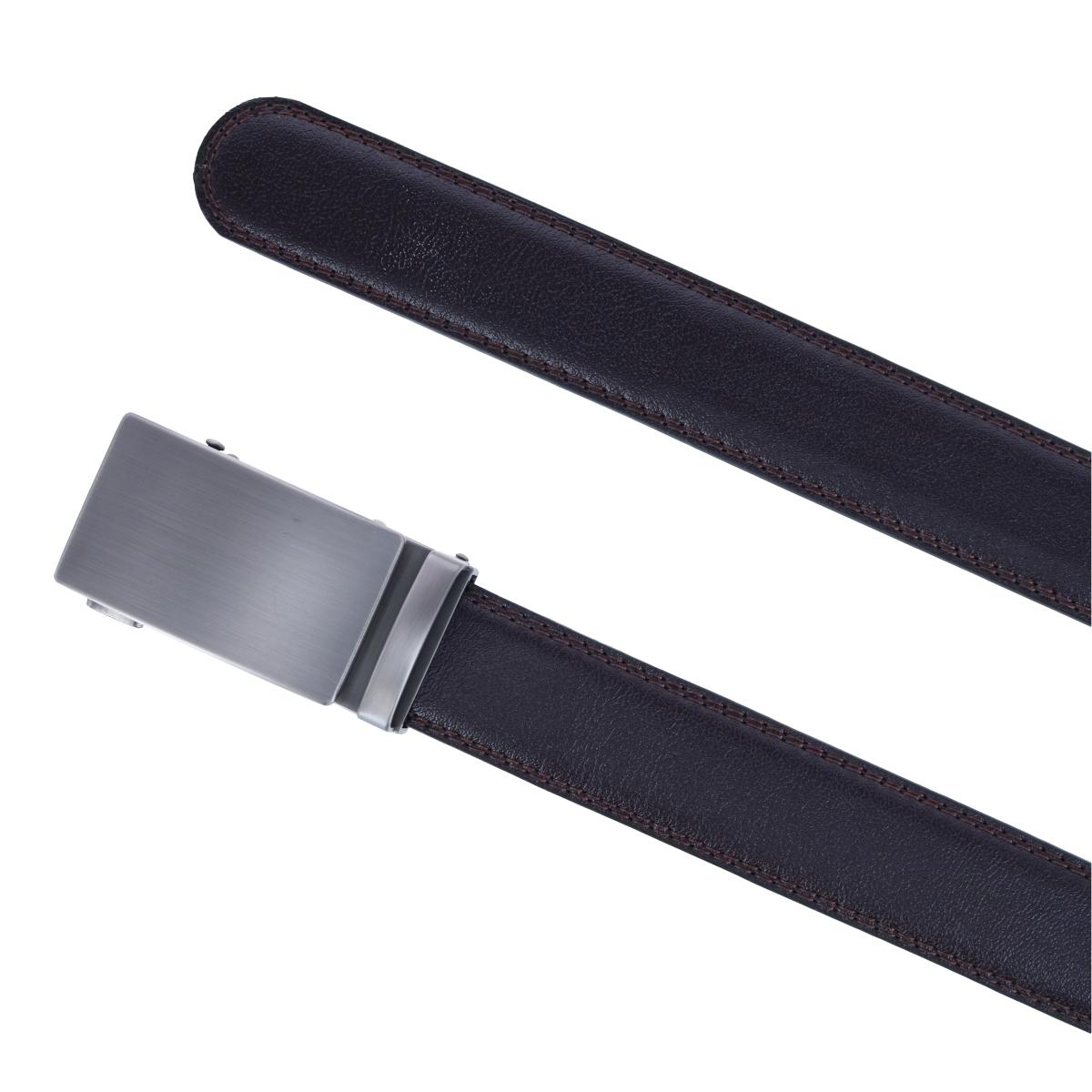 CTM Herren Sleek Leder Verstellbar Ratsche Gürtel - Bild 8 von 10