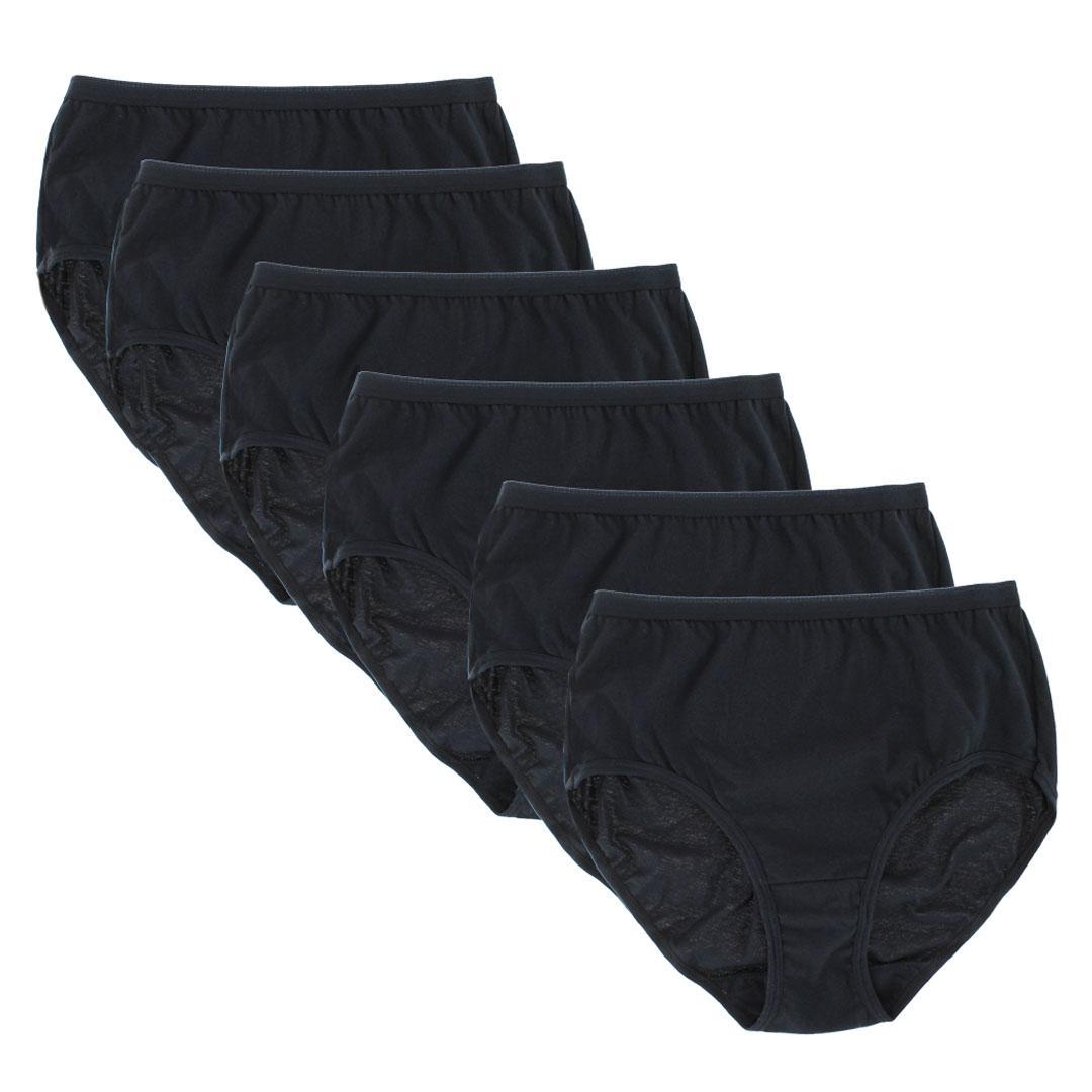 Fruit of the Loom Women's Cotton Brief Panty (6 Pack) - Black 9
