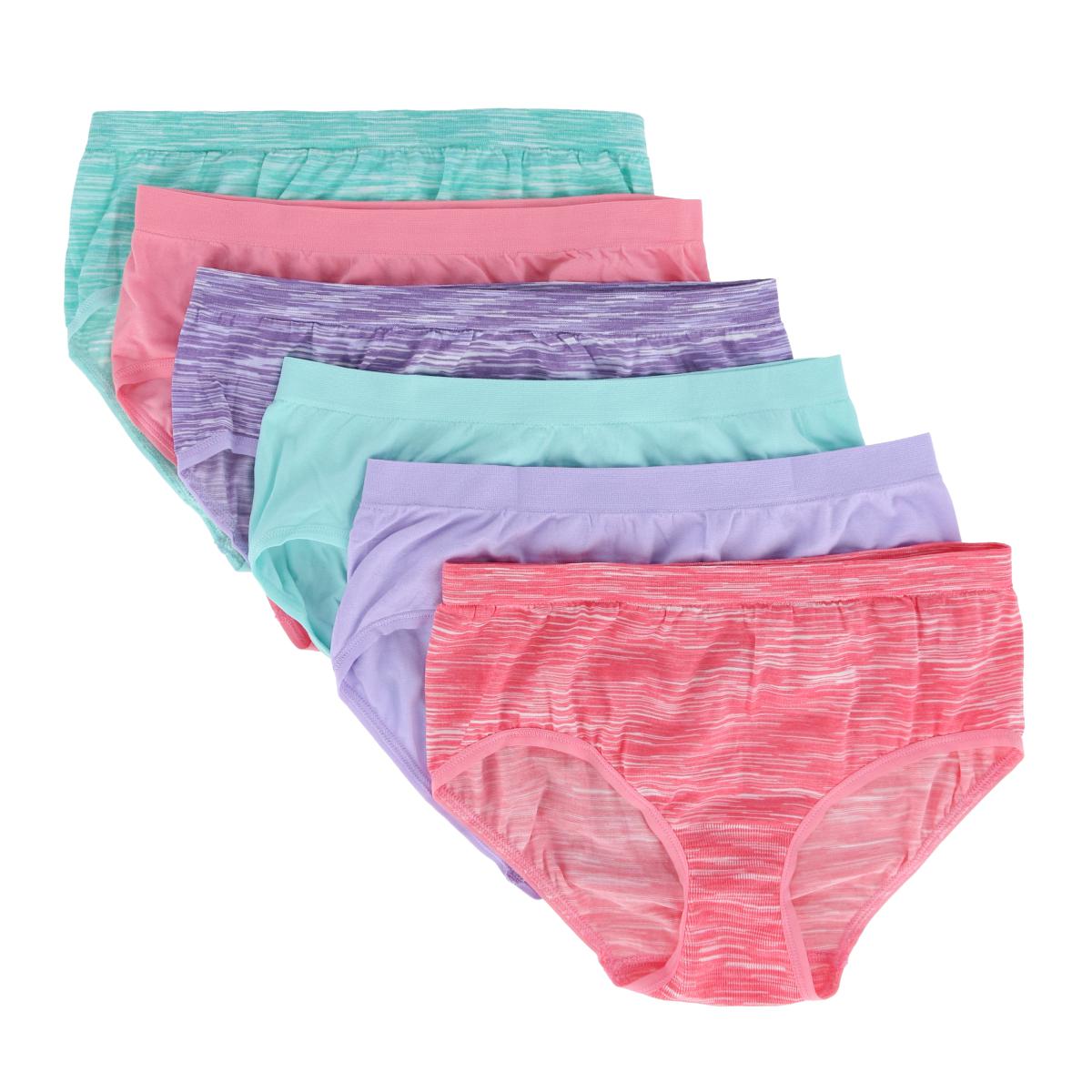 Fruit of the Loom Girl's Seamless Classic Briefs Assorted (6 Pack) - Picture 3 of 5
