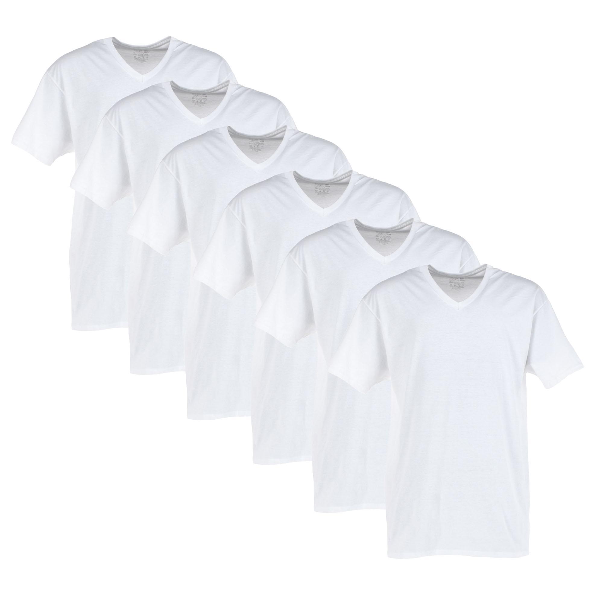Fruit of the Loom Big & Tall Men’s Short Sleeve V-neck T-Shirt (6 Pack)