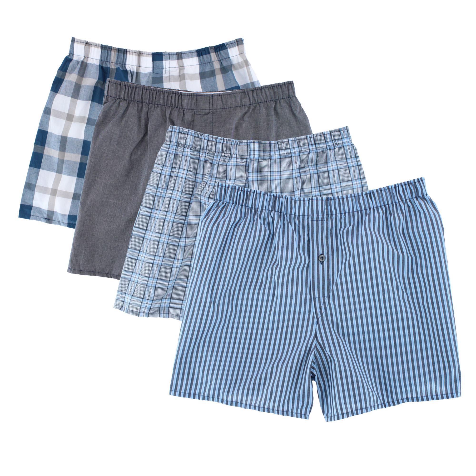 Fruit of the Loom Men’s Premium Assorted Plaid Boxers (4 Pack)
