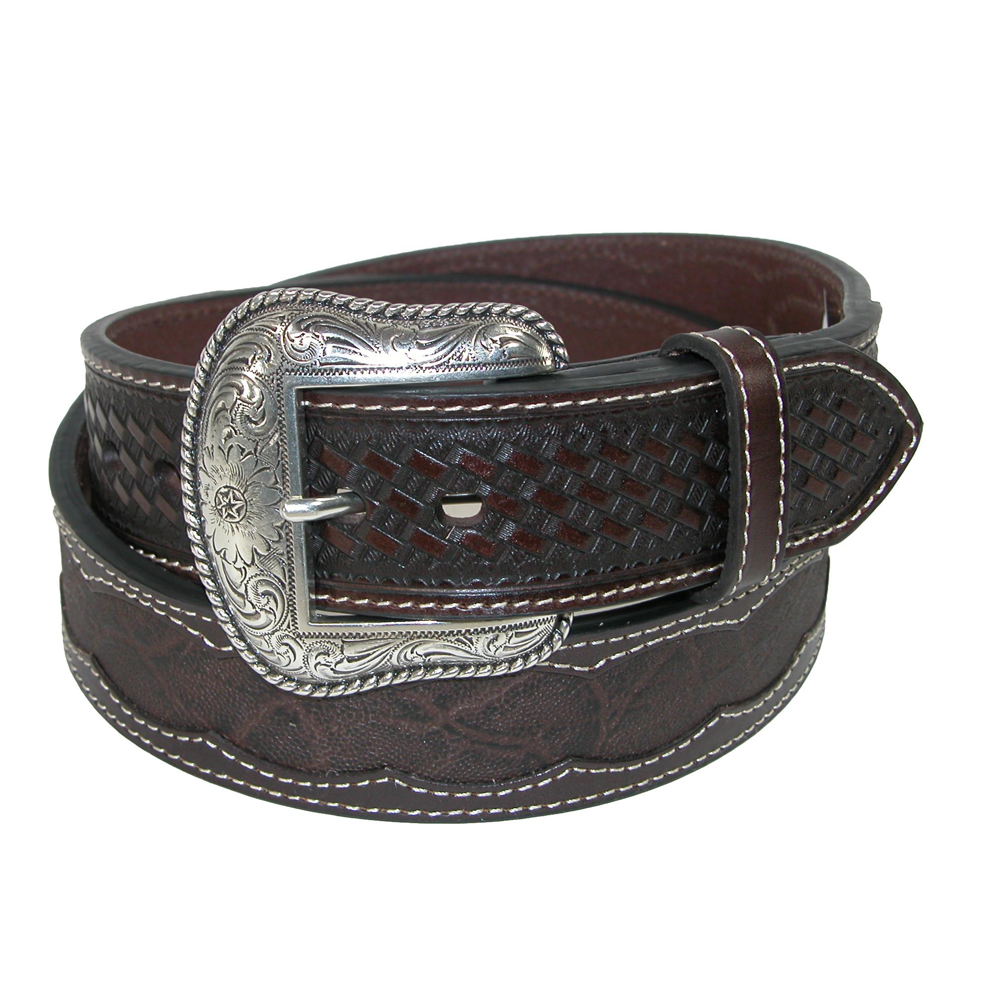 Roper Men's Elephant Print Center 38mm Belt with Removable Buckle