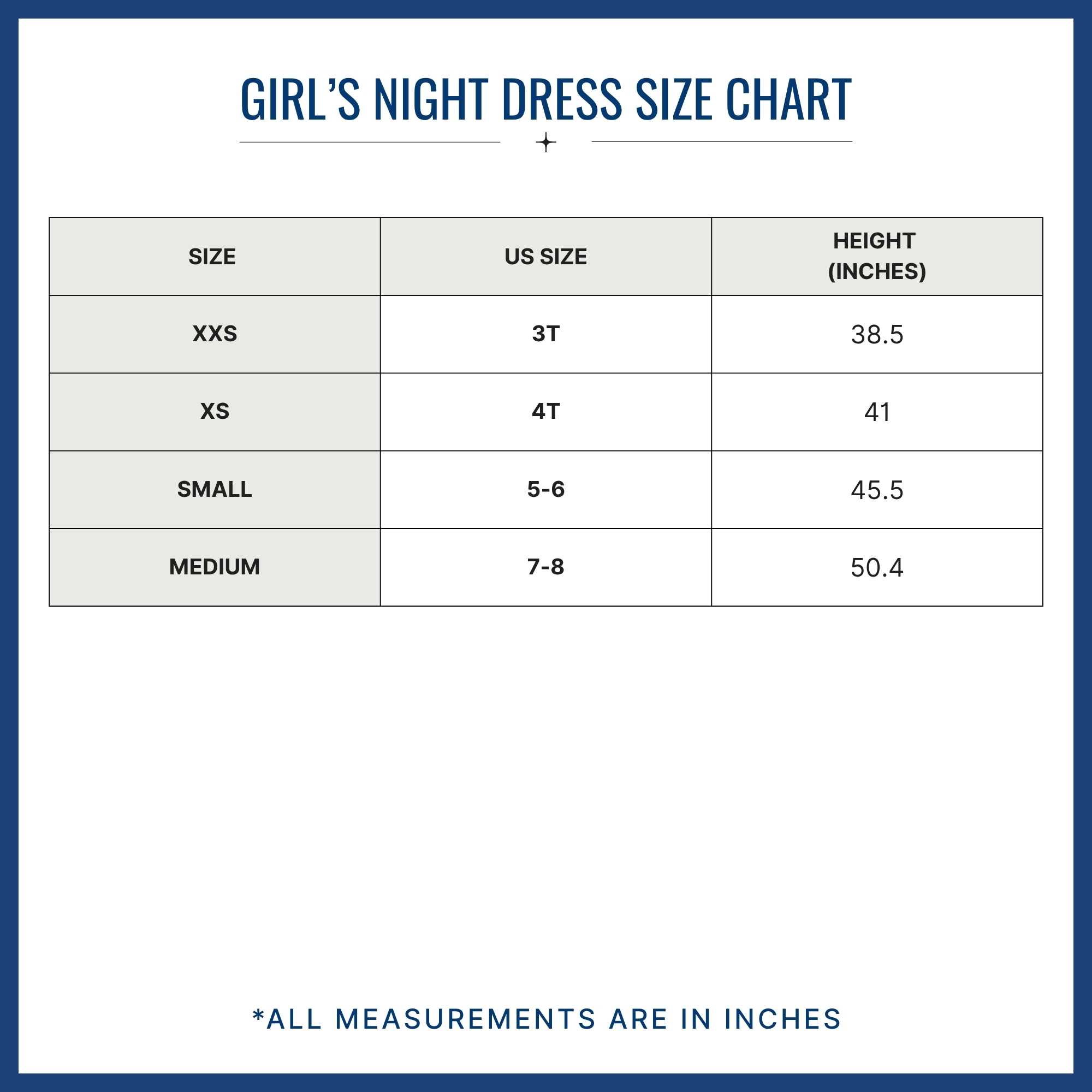 Size chart