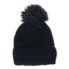 New CTM Women's Knit Winter Beanie with Cuff and Synthetic Fur Pom - Bild 10 von 10