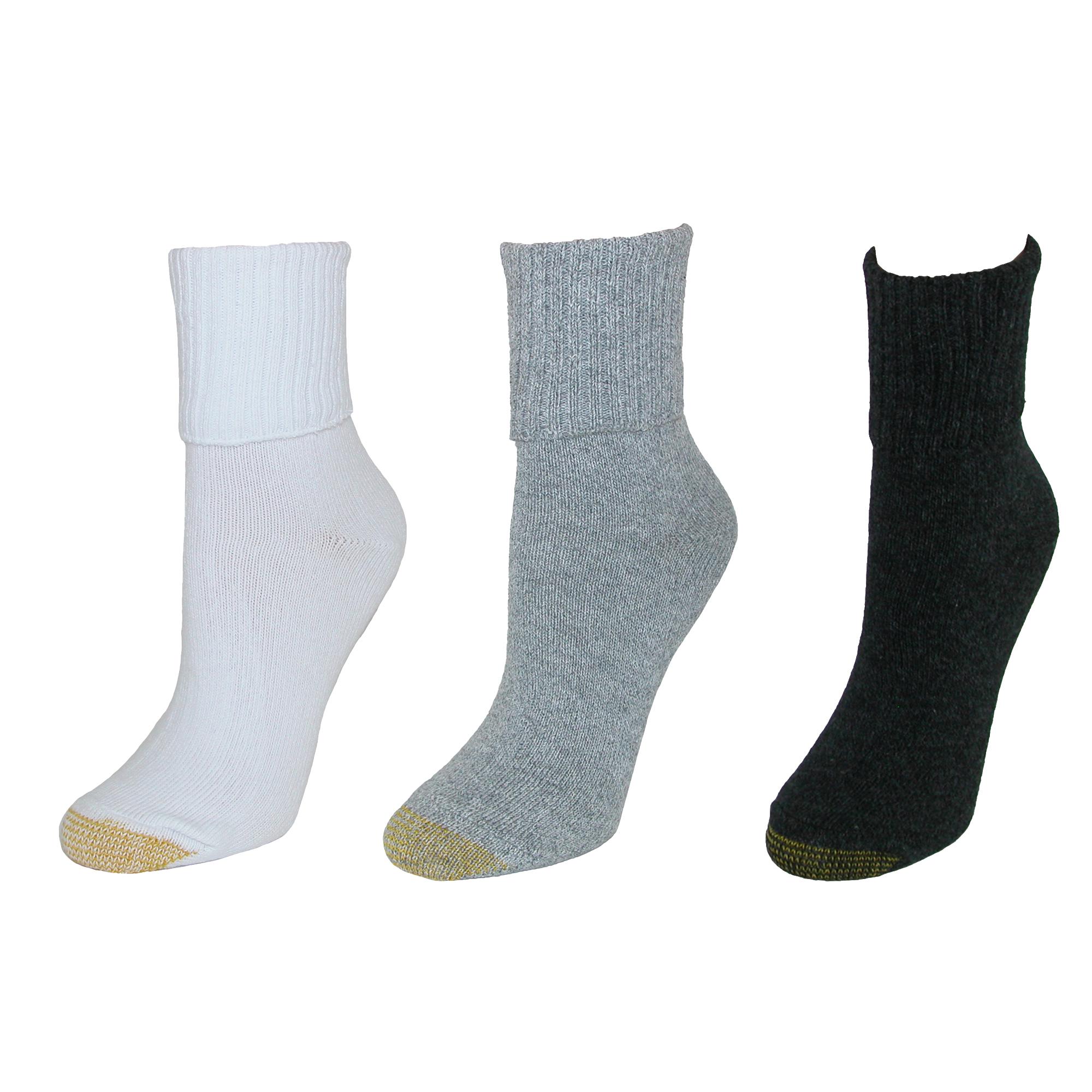 New Gold Toe Women's Turn Cuff Bermuda Socks (3 Pair Pack) eBay