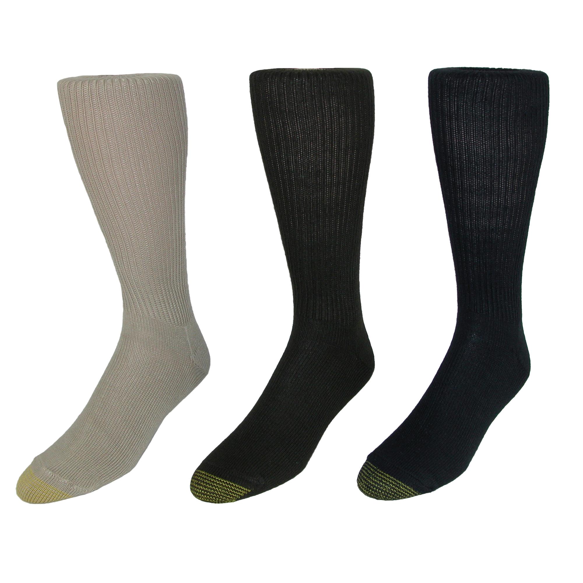 Gold Toe Men S Fluffies Socks Khaki Brown Black 3 Pairs eBay