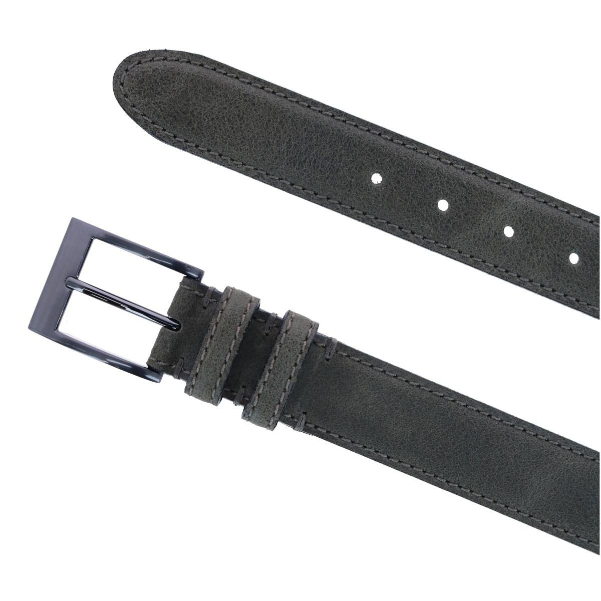 Nuevo cinturón de cuero italiano texturizado CTM para hombre con hebilla cuadrada - Imagen 7 de 8