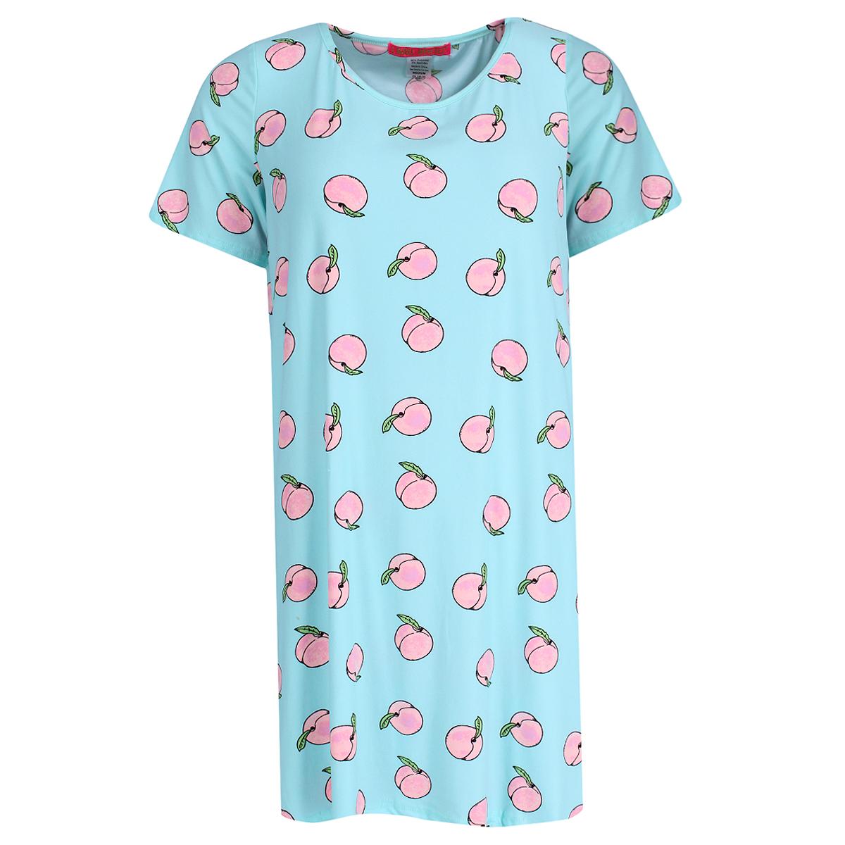 5 More Minutes Women's Peaches Short Sleeve Night Shirt - Picture 3 of 14
