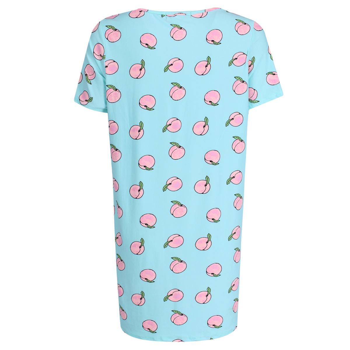 5 More Minutes Women's Peaches Short Sleeve Night Shirt - Picture 4 of 14