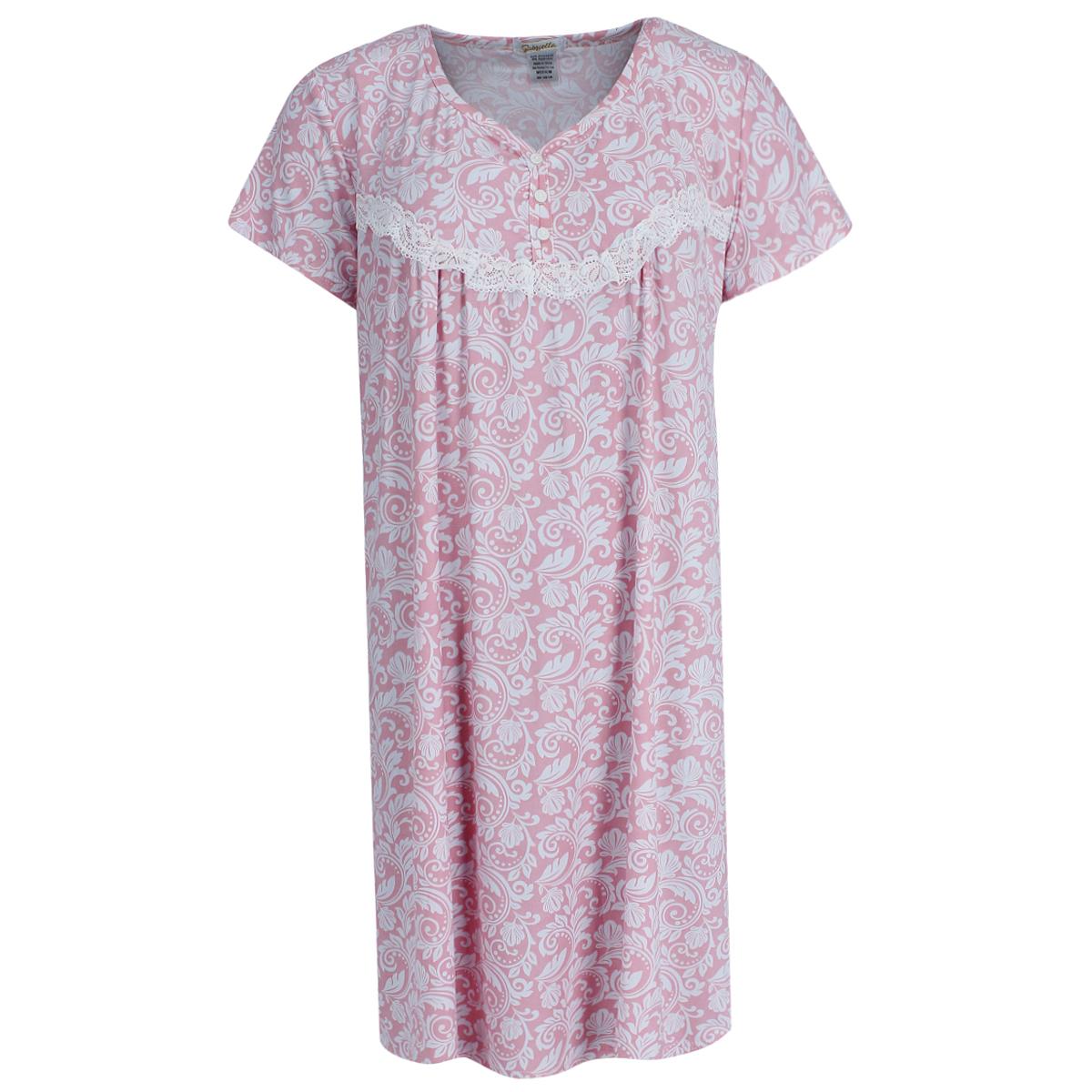 Gabriella Women's Patterned Short Sleeve Sleep Gown - Picture 3 of 14