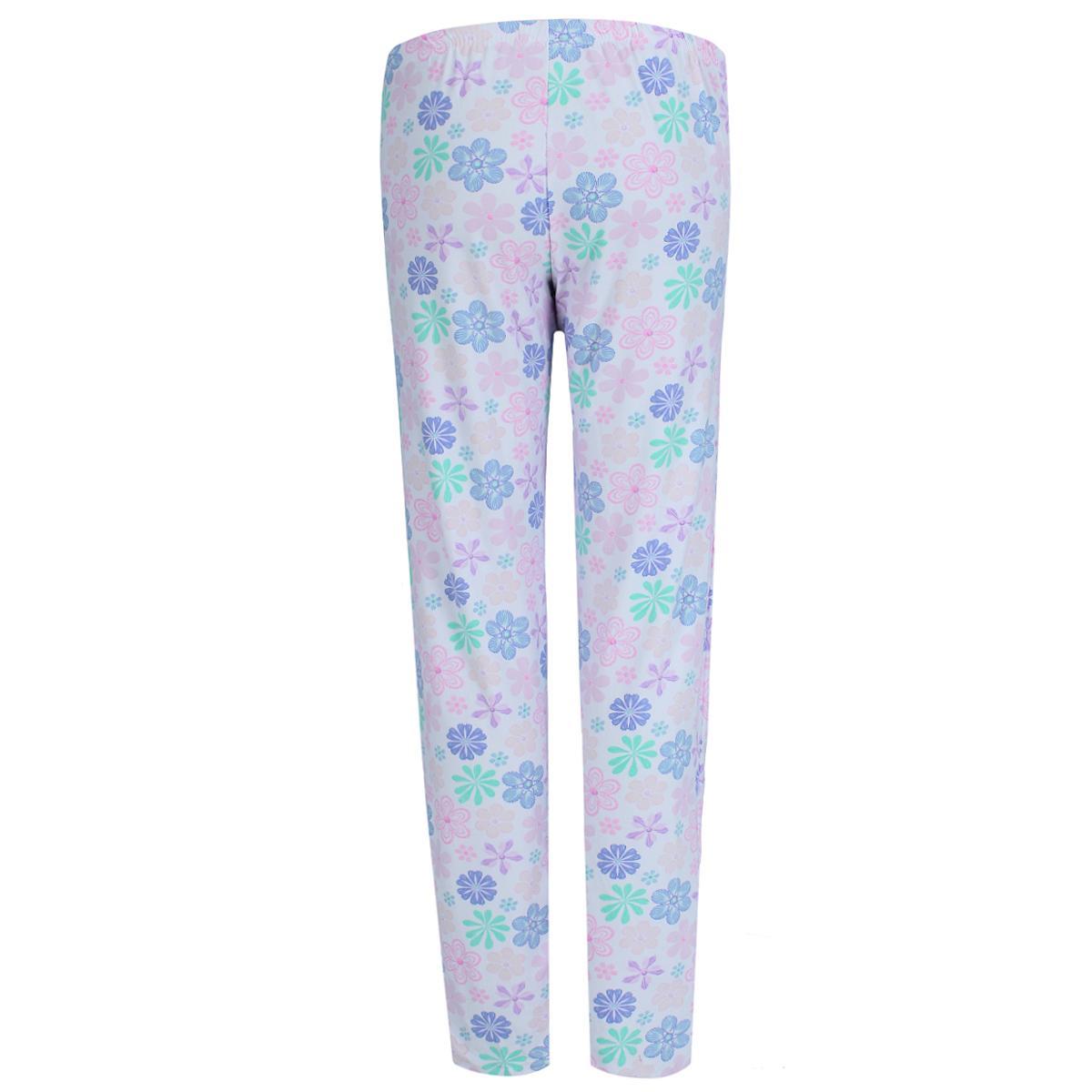 New Elegant Emily Women's Floral Polysuede Open Bottom Pajama Pants - Picture 10 of 11