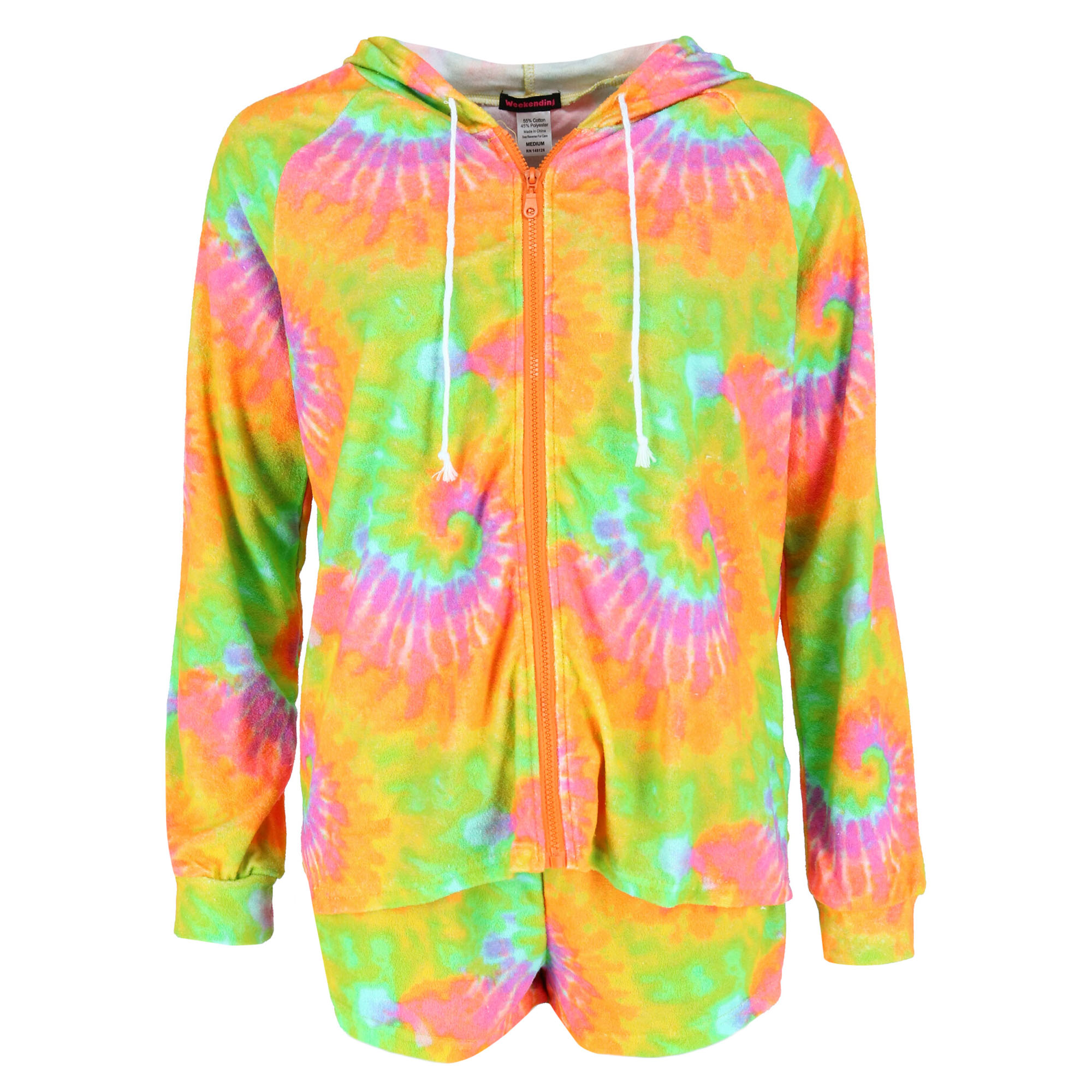 Weekending Women's Tie Dye Short and Jacket Lounge Set - Multi