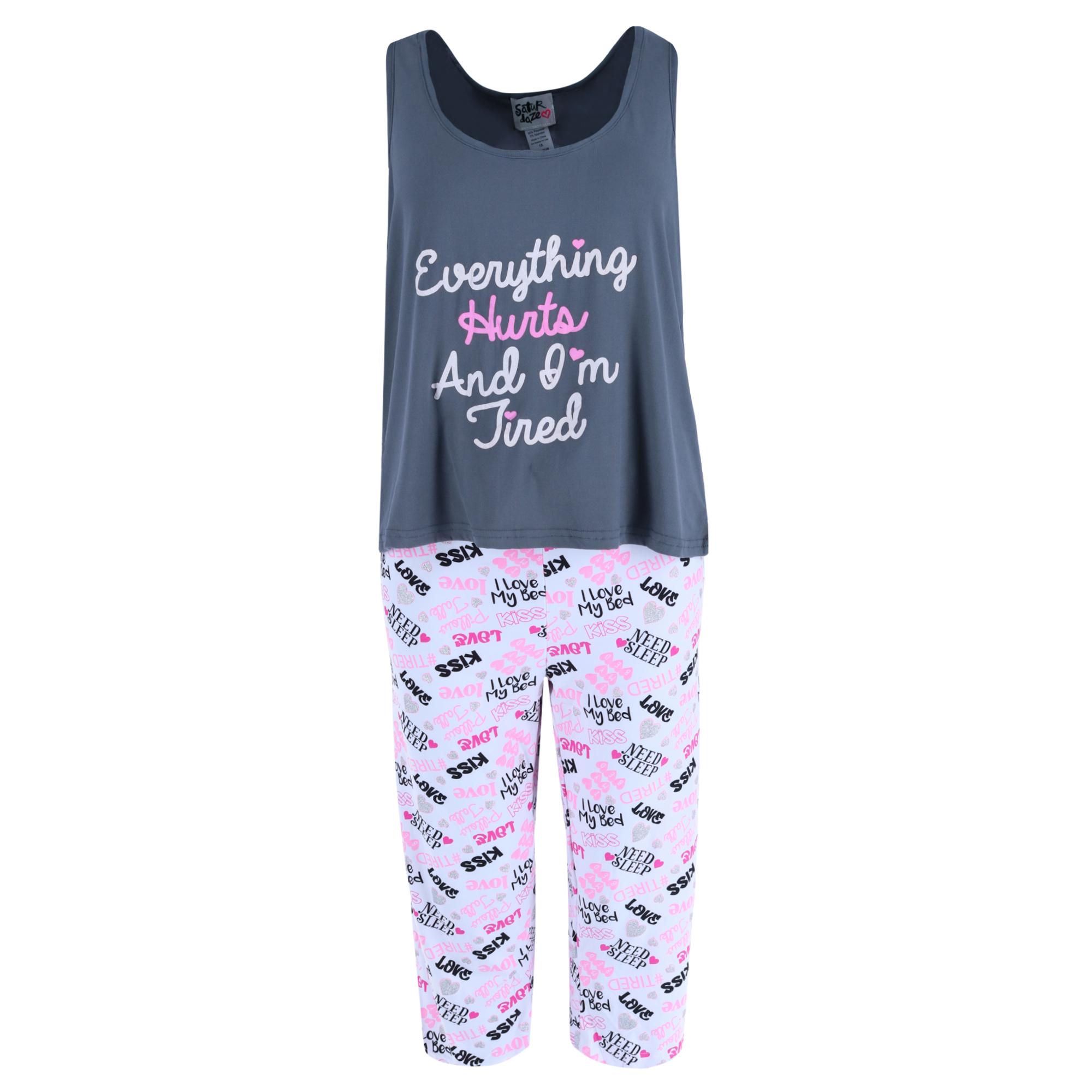 Saturdaze Women's Plus Hurts & Tired Capri Set